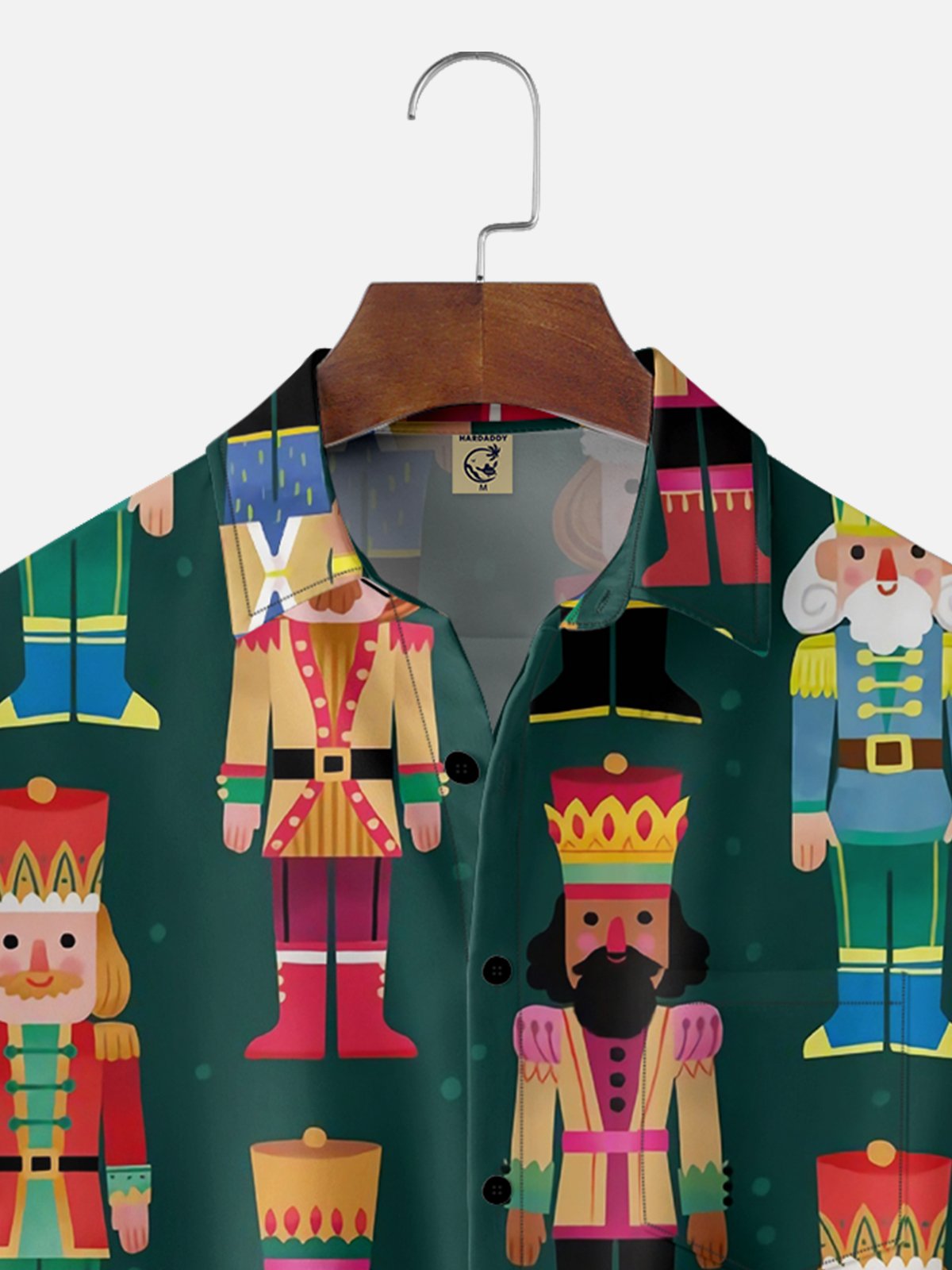 Moisture-wicking Christmas Nutcracker Chest Pocket Casual Shirt