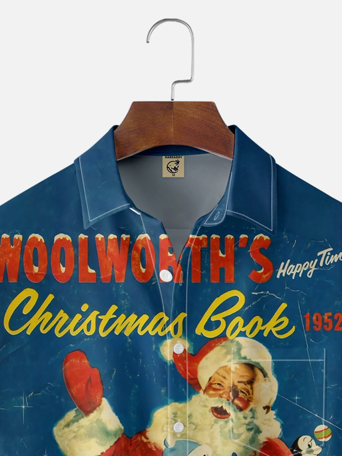 Moisture-wicking Christmas Santa Chest Pocket Casual Shirt