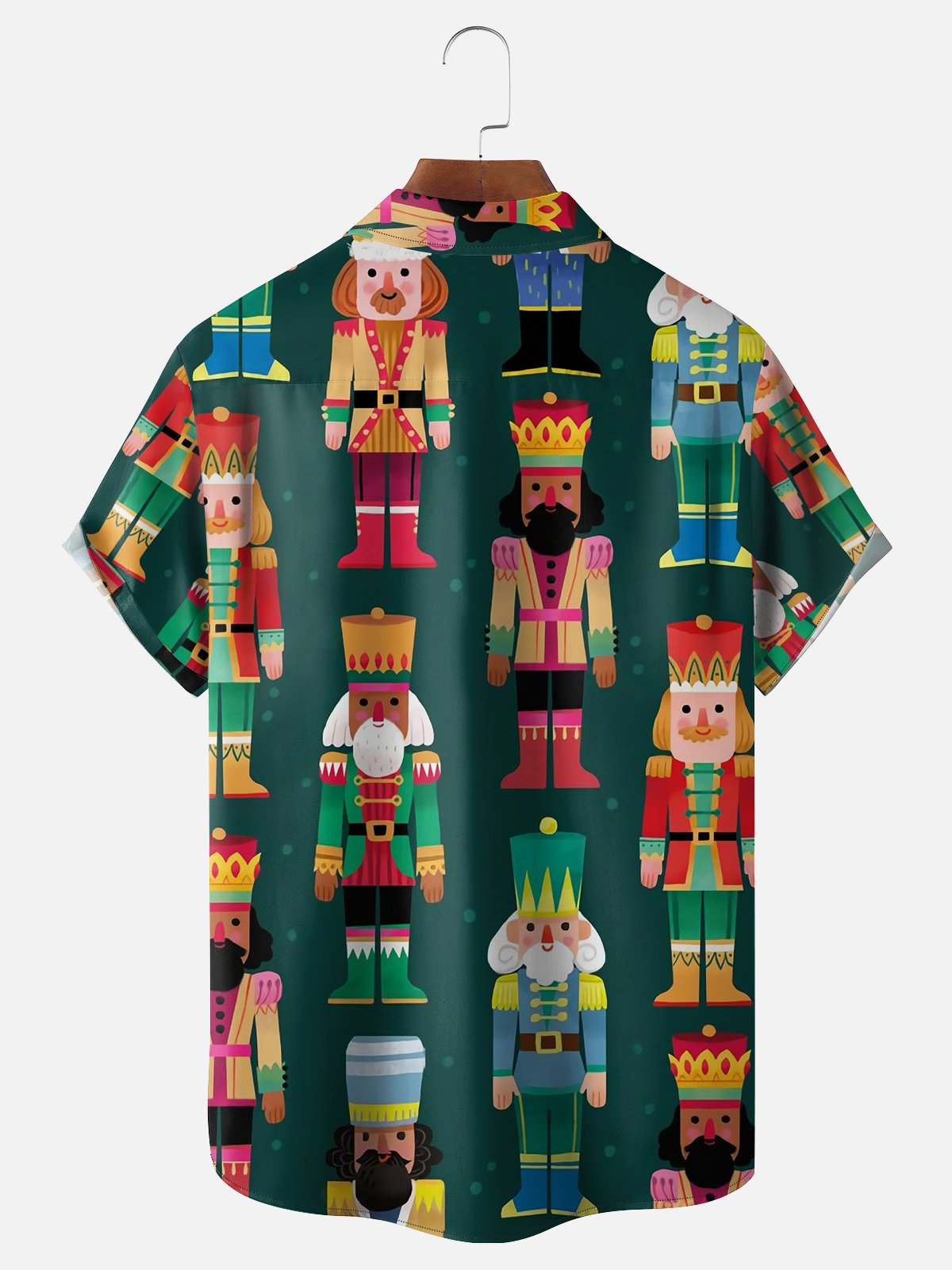 Moisture-wicking Christmas Nutcracker Chest Pocket Casual Shirt