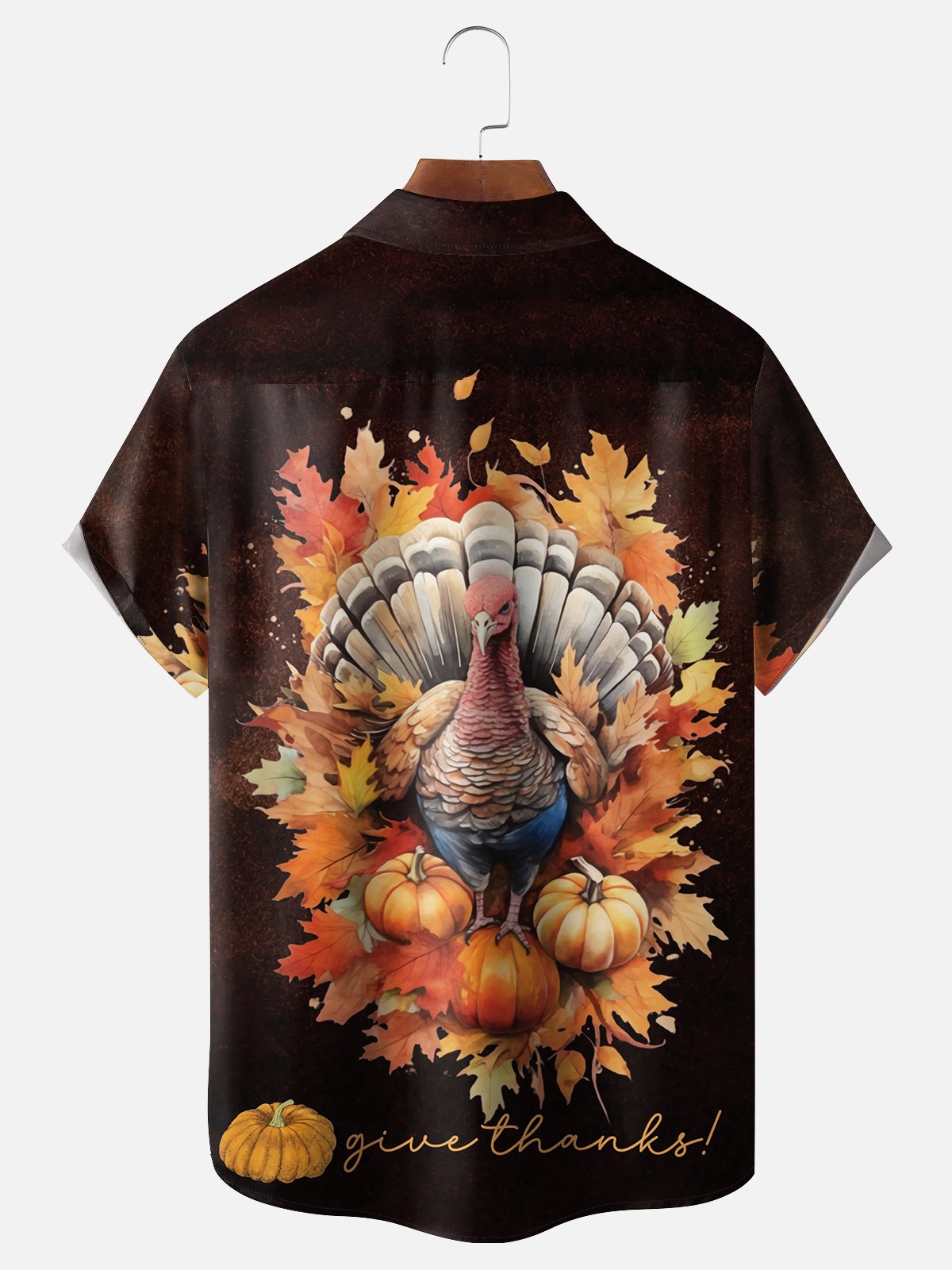 Moisture-wicking Thanksgiving Turkey Chest Pocket Casual Shirt