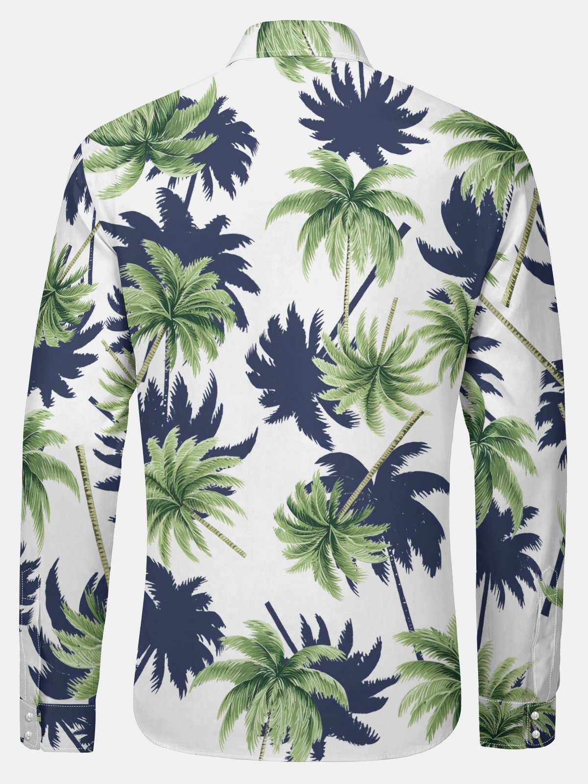 Coconut Tree Regular Fit Long Sleeve Casual Tropical Dress Shirt