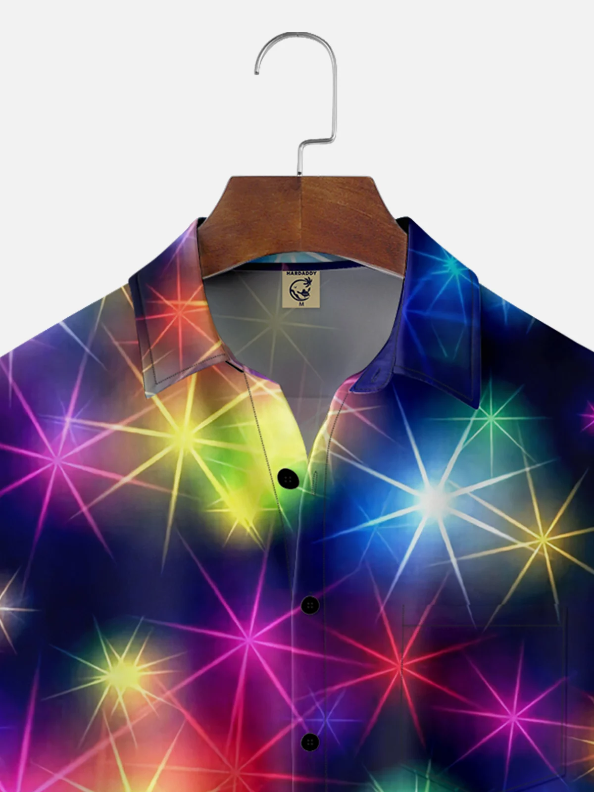 Moisture Wicking Abstract Geometric Gradient Chest Pocket Hawaiian Shirt