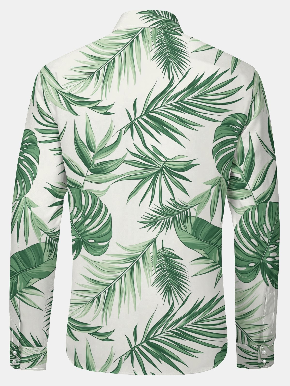 Palm Tree Regular Fit Long Sleeve Casual Tropical Dress Shirt