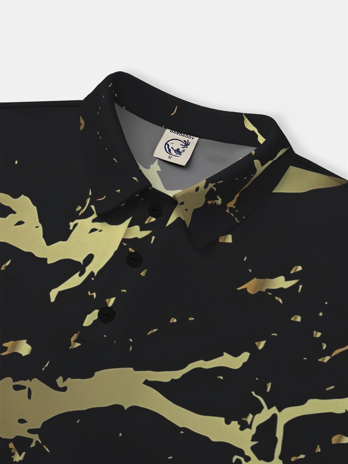 Moisture-wicking Abstract Gold Splash Golf Polo