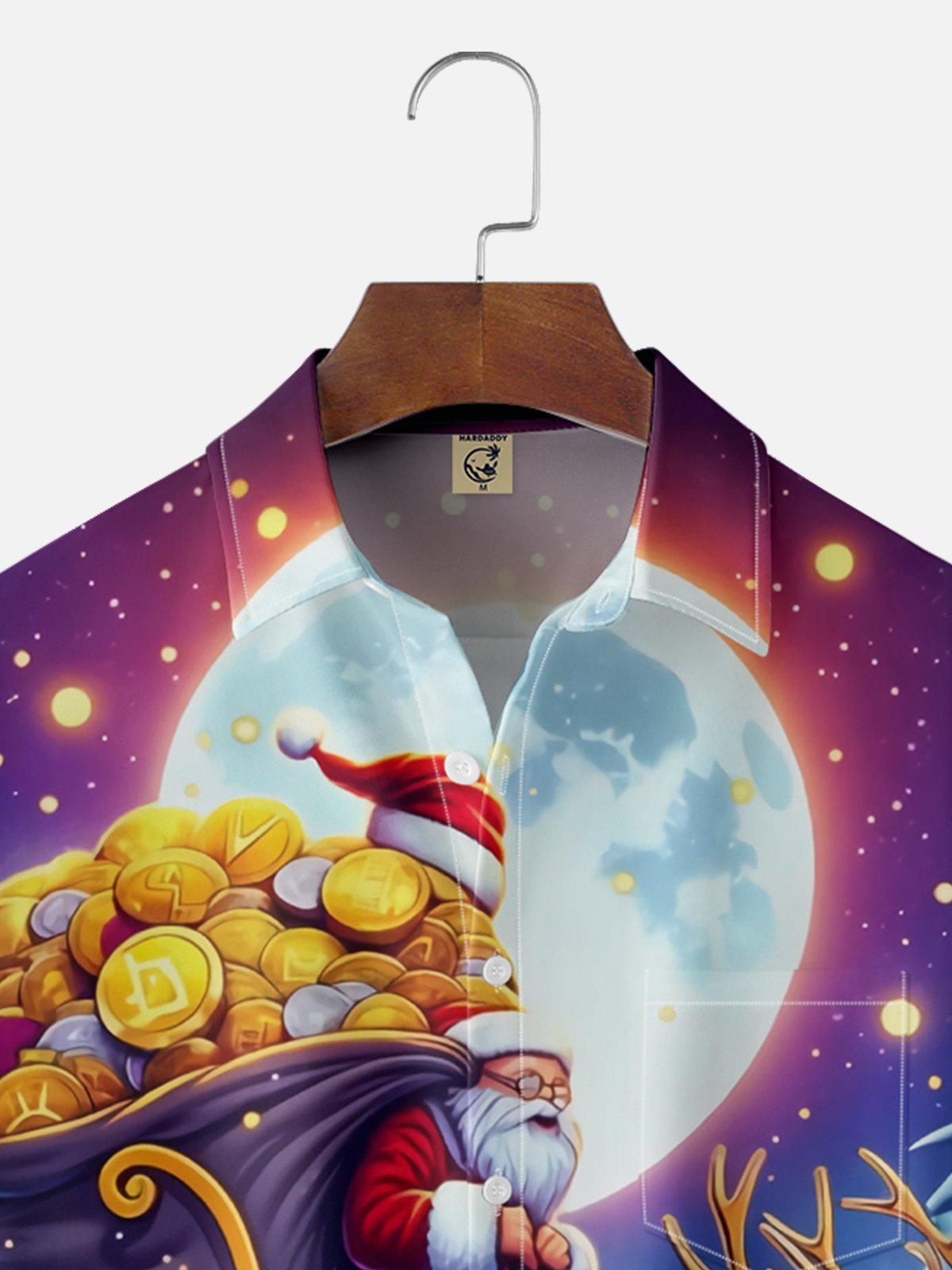 Moisture wicking Christmas Santa Claus Send Bitcoin Chest Bag Hawaiian shirt