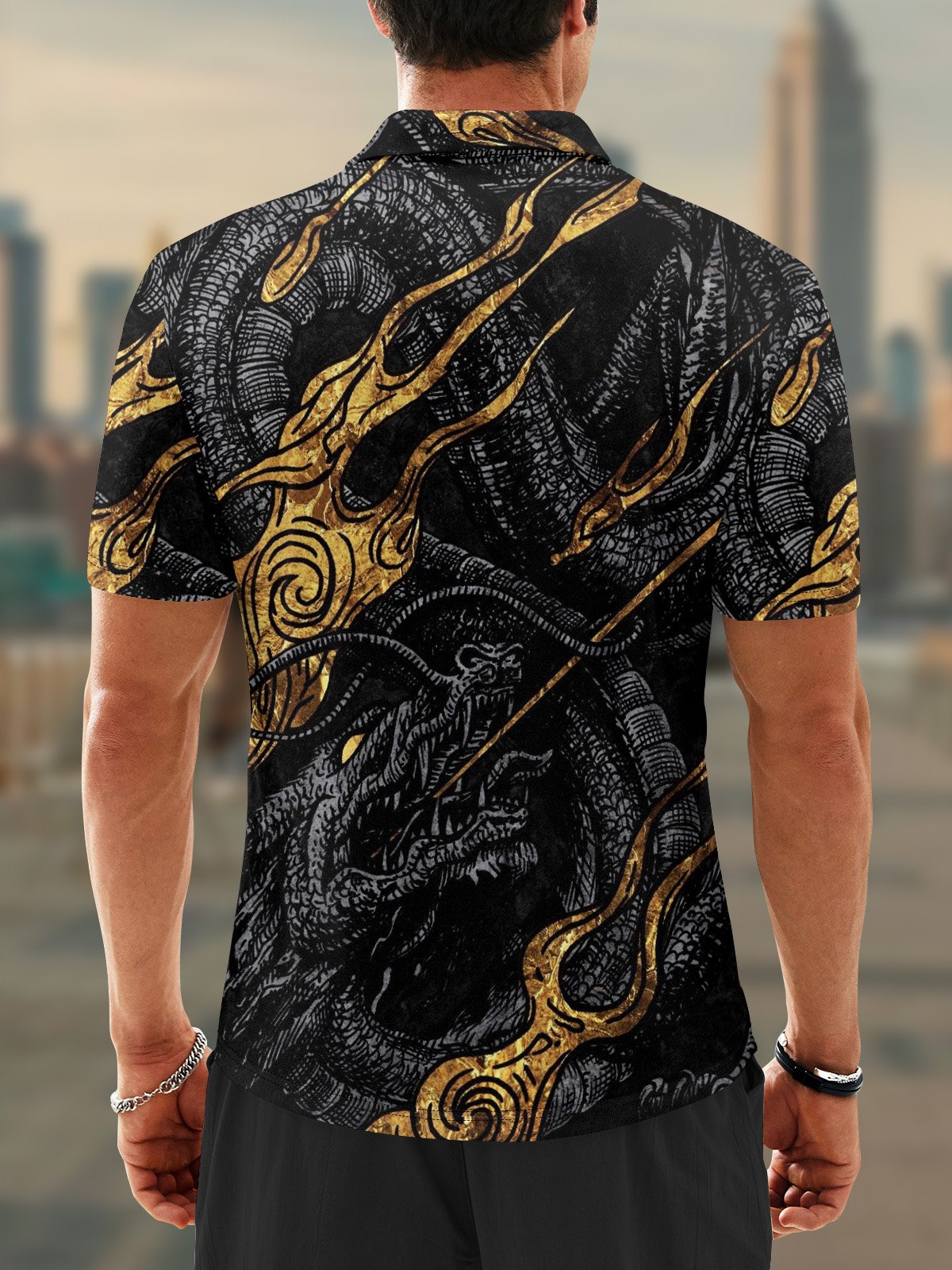 Moisture Wicking Art Dragon Golf Polo