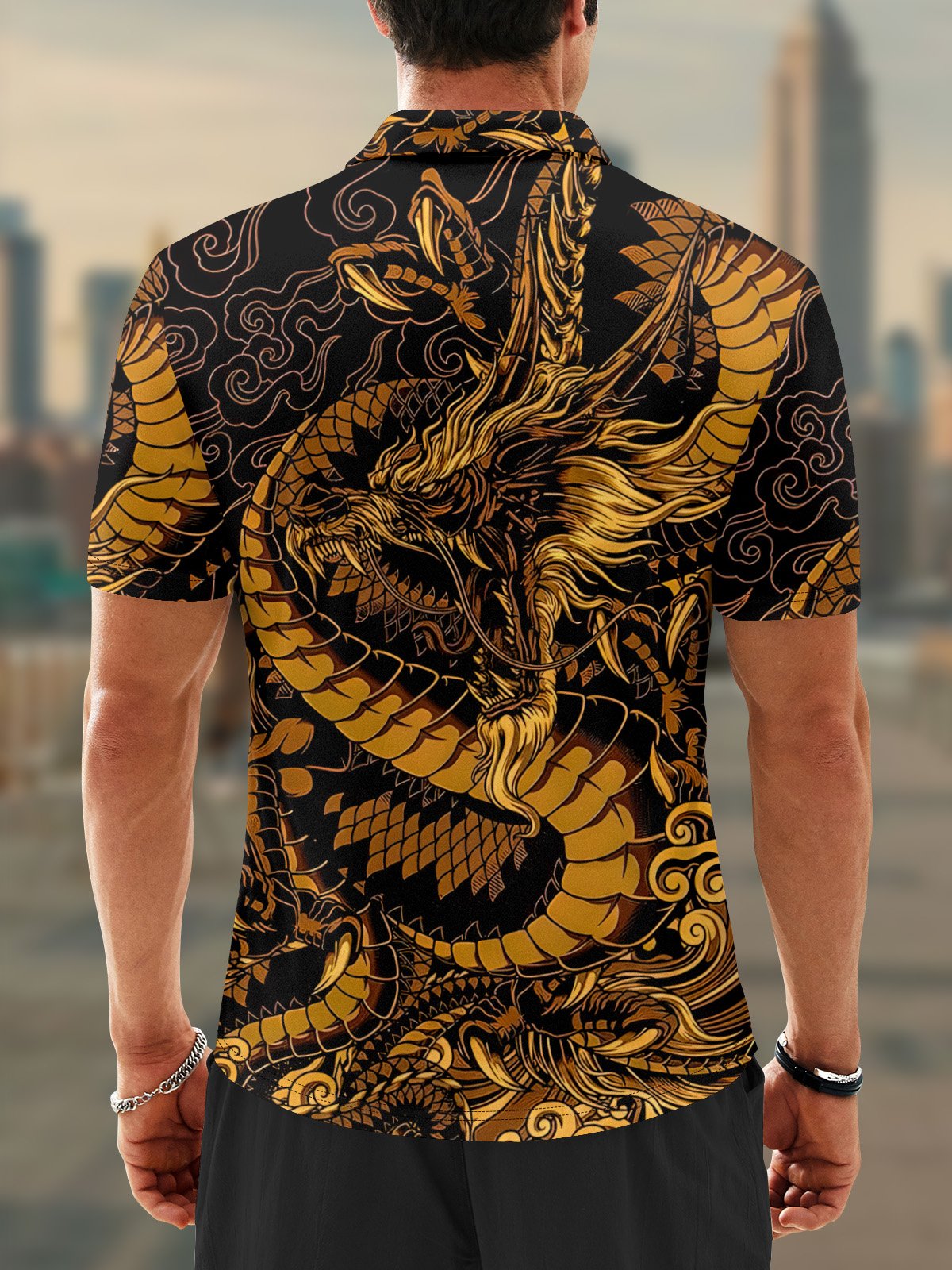 Moisture Wicking Art Dragon Golf Polo