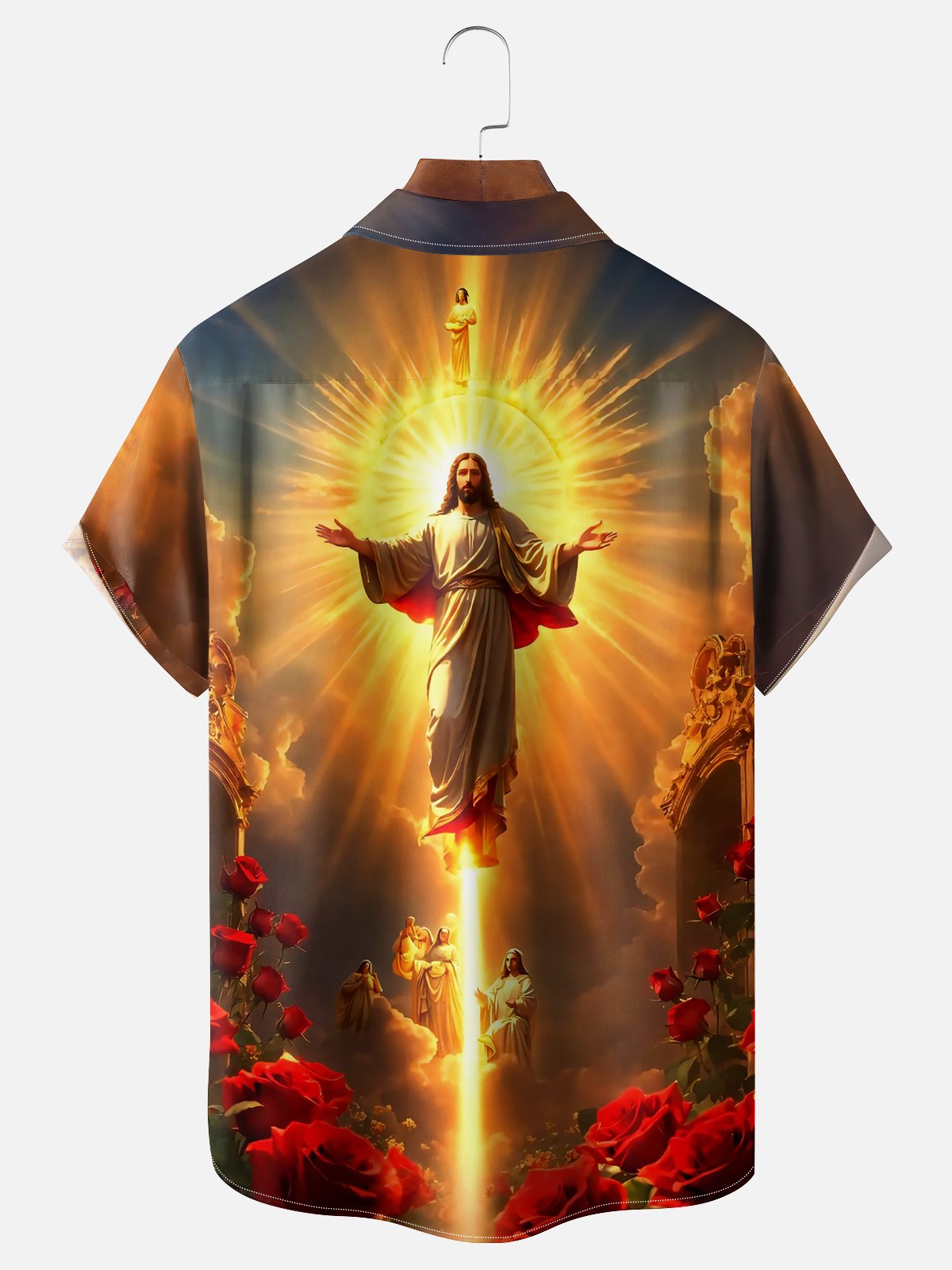 Moisture Wicking God Bless You Chest Pocket Hawaiian Shirt