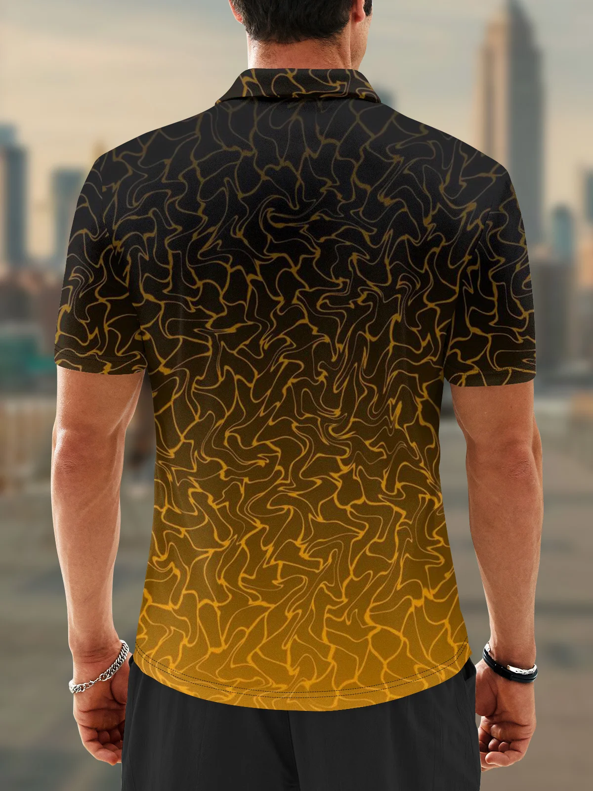 Moisture Wicking Abstract Gradient Color Golf Polo