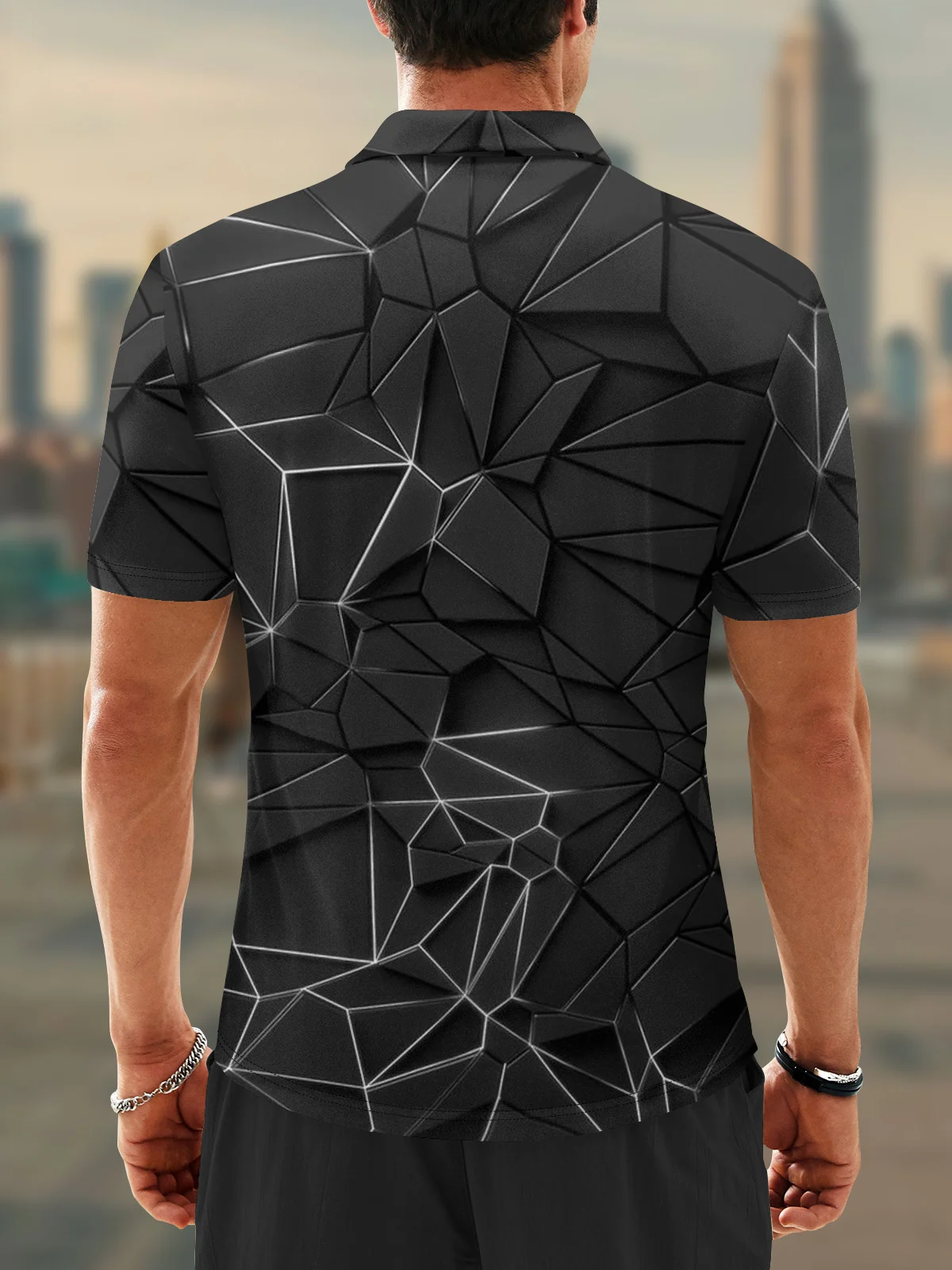 Moisture Wicking Geometric Polygon Golf Polo