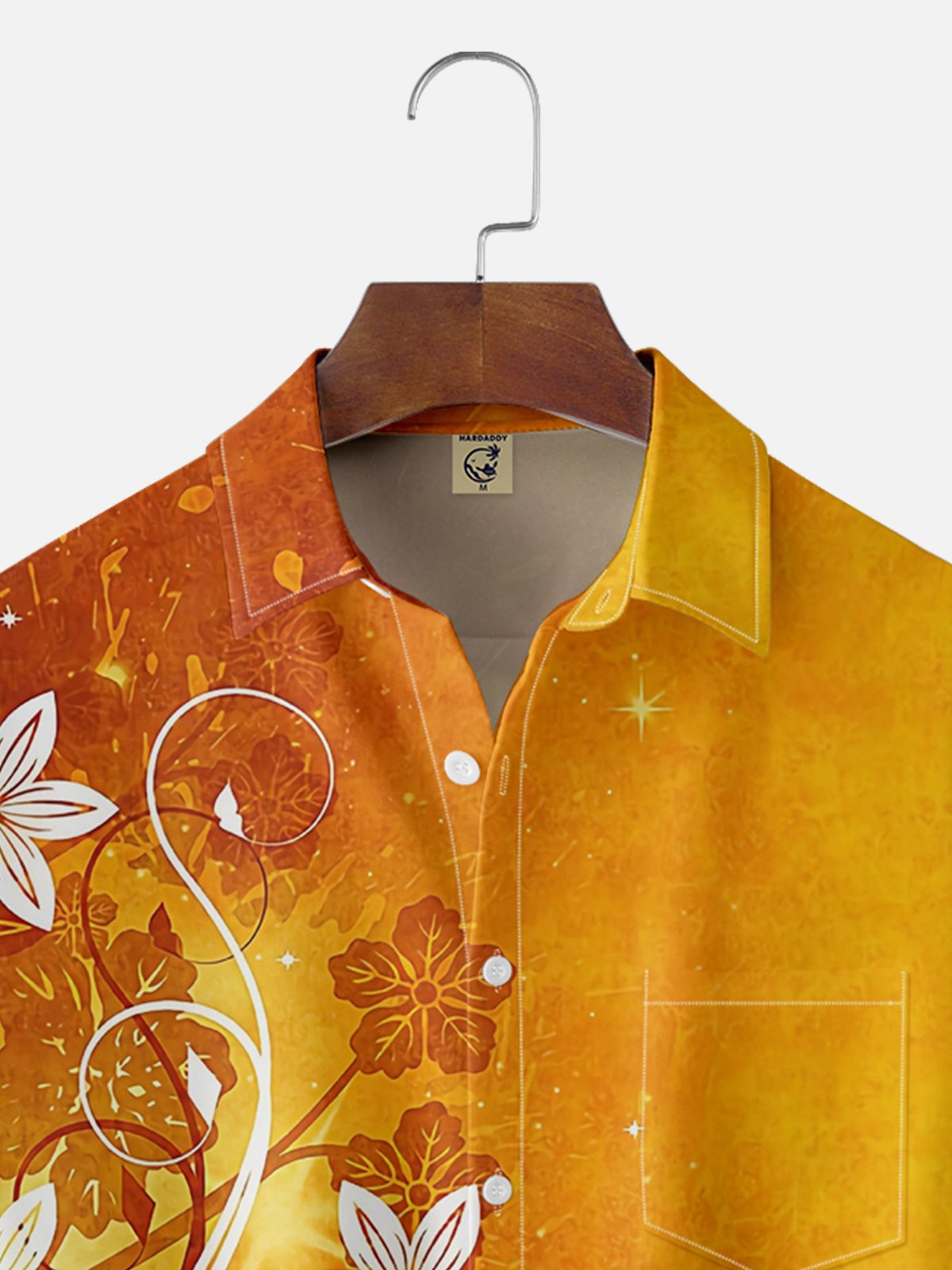 Moisture Wicking Floral Chest Pocket Hawaiian Shirt