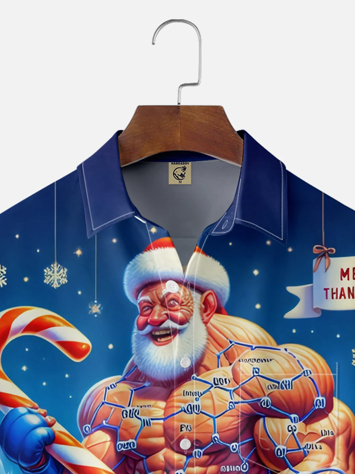 Moisture Wicking Christmas Santa Boxing Ring Chest Pocket Hawaiian Shirt