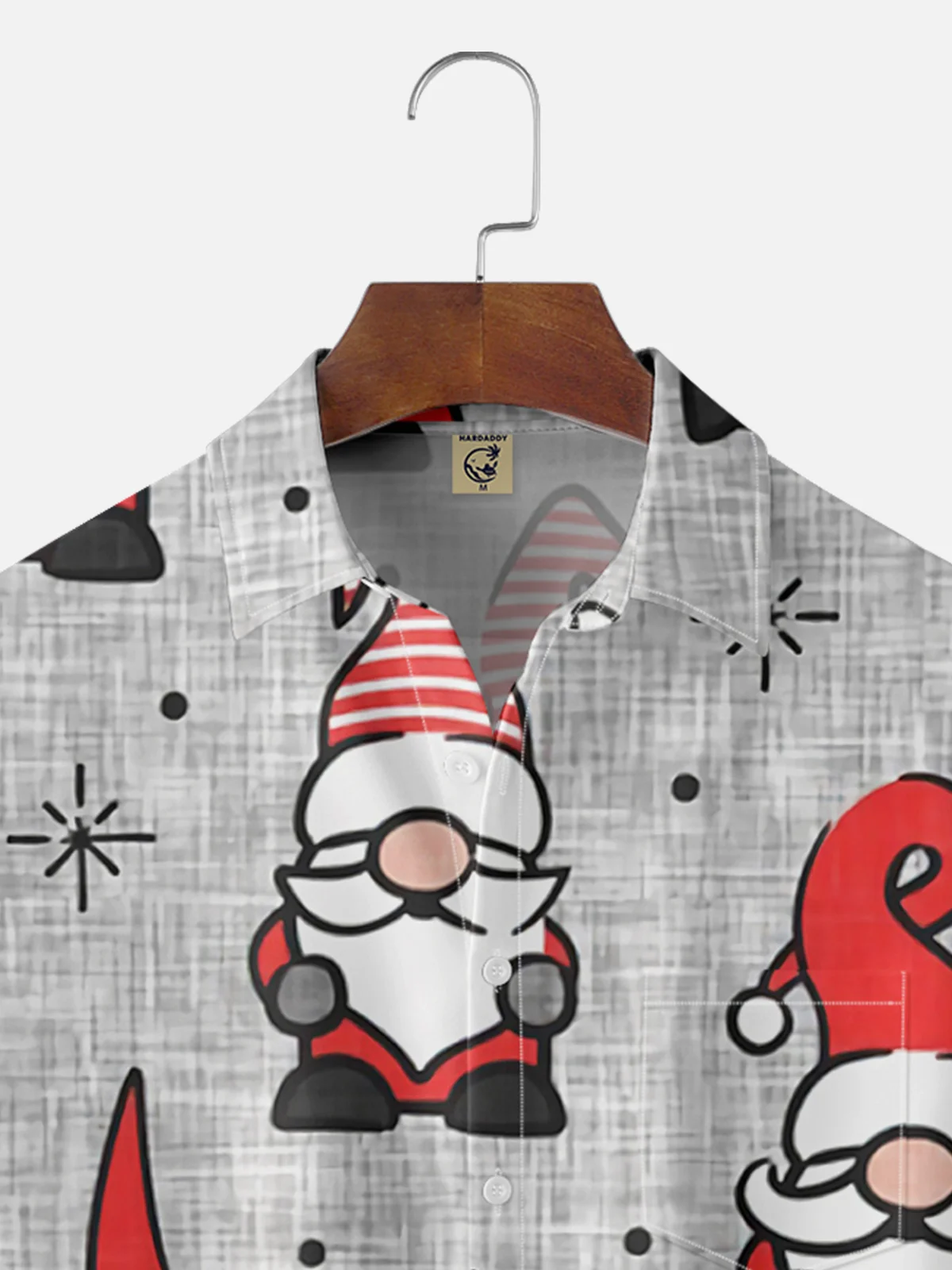 Short Sleeves Dwarf Santa Claus Print Shirt