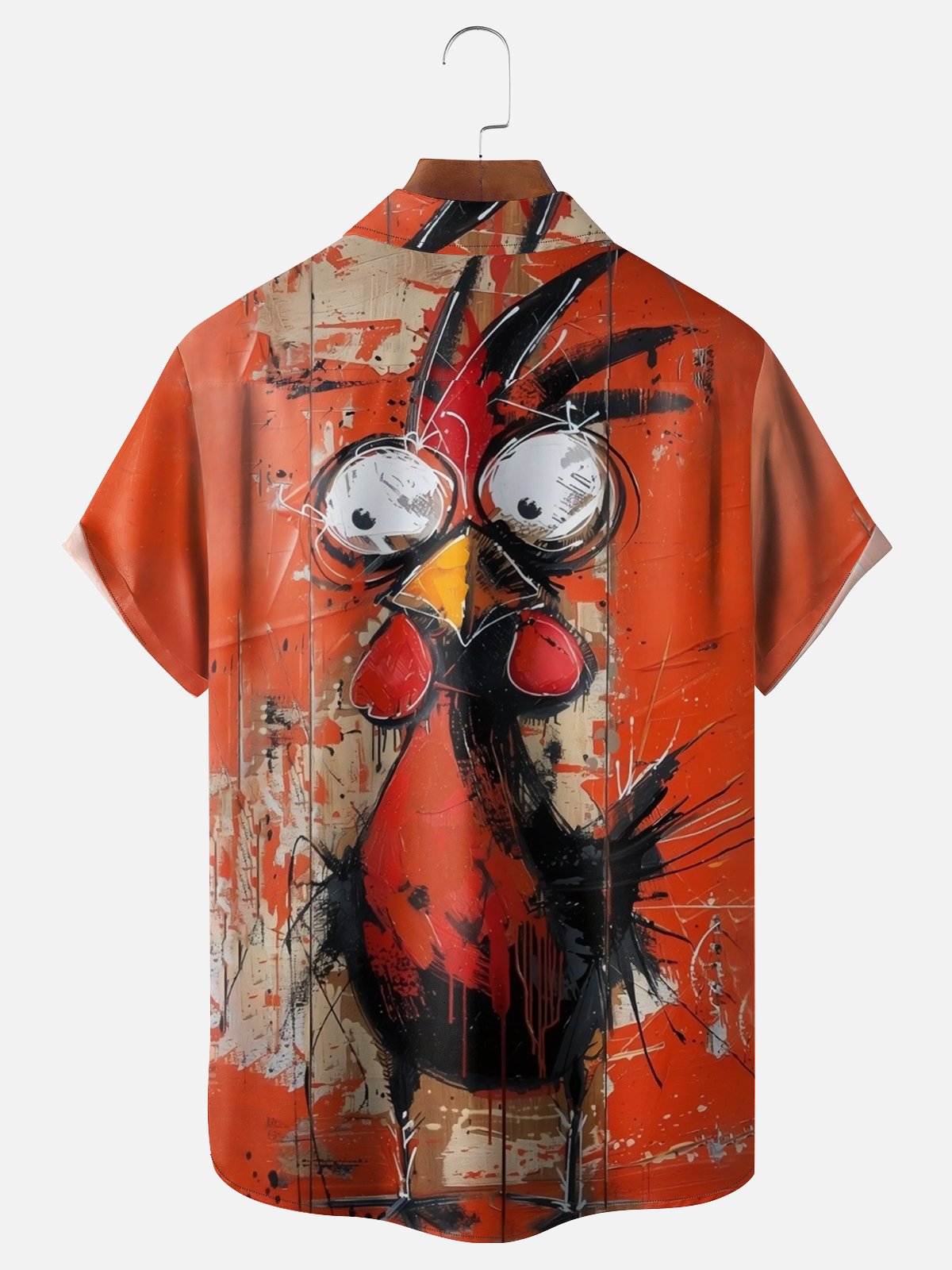 Moisture Wicking Funny Chicken Chest Pocket Hawaiian Shirt