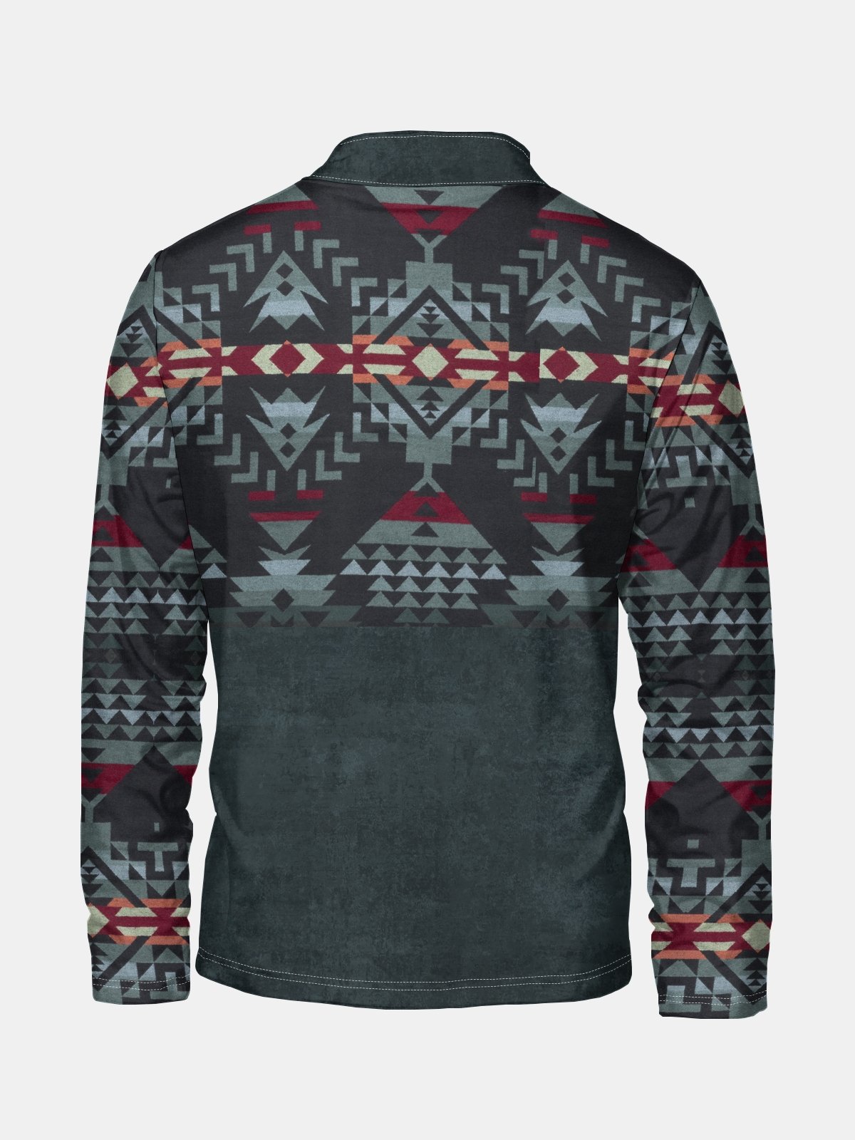 Retro Abstract Geometric Texture Print Half-zip Pullover Sweatshirt