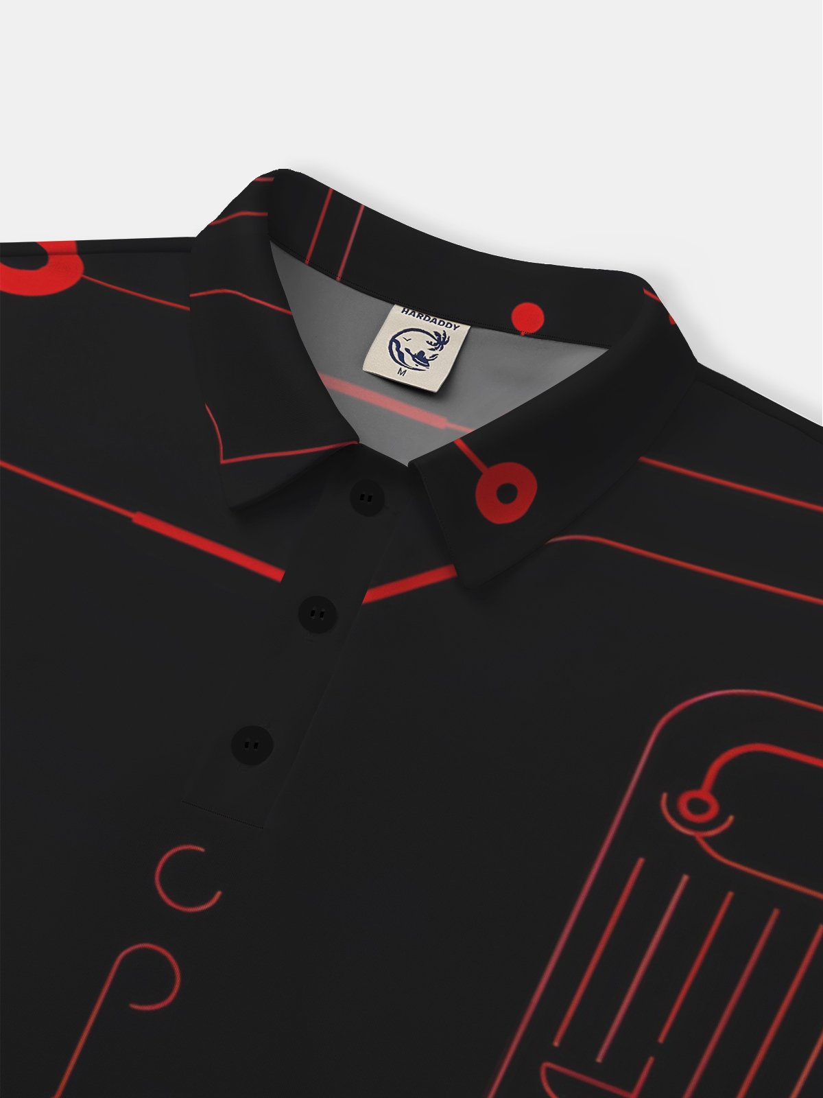 Moisture-wicking Geometric Electronic Pattern Golf Polo Shirt