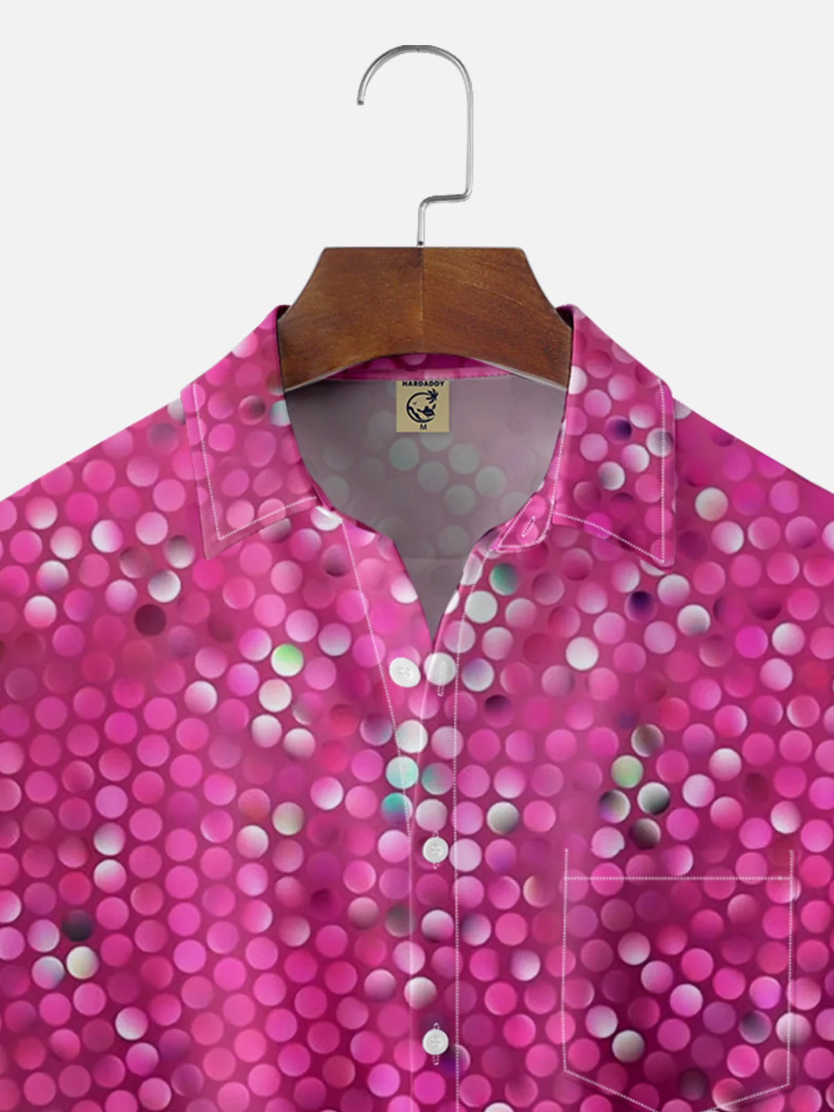 Moisture-wicking Party Purple Sequin Chest Pocket Hawaiian Shirt