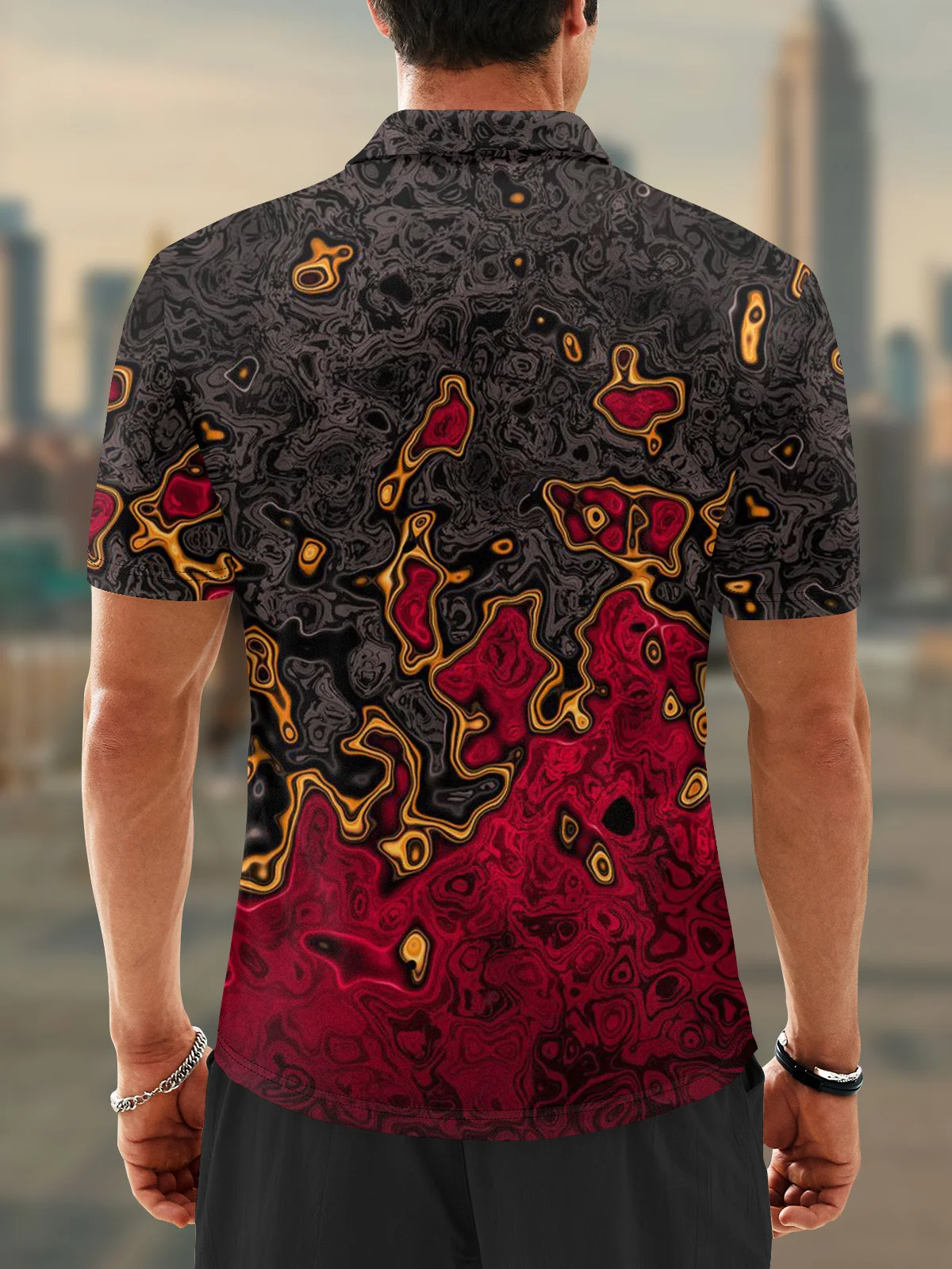 Moisture Wicking Abstract Stone Golf Polo