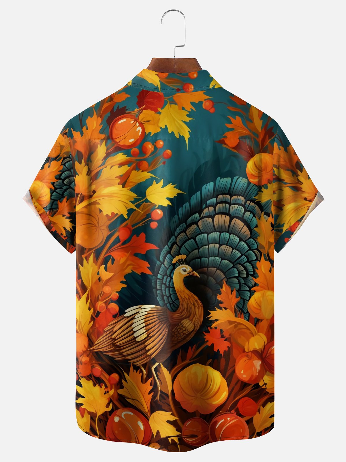 Moisture-wicking Thanksgiving Turkey Chest Pocket Casual Shirt