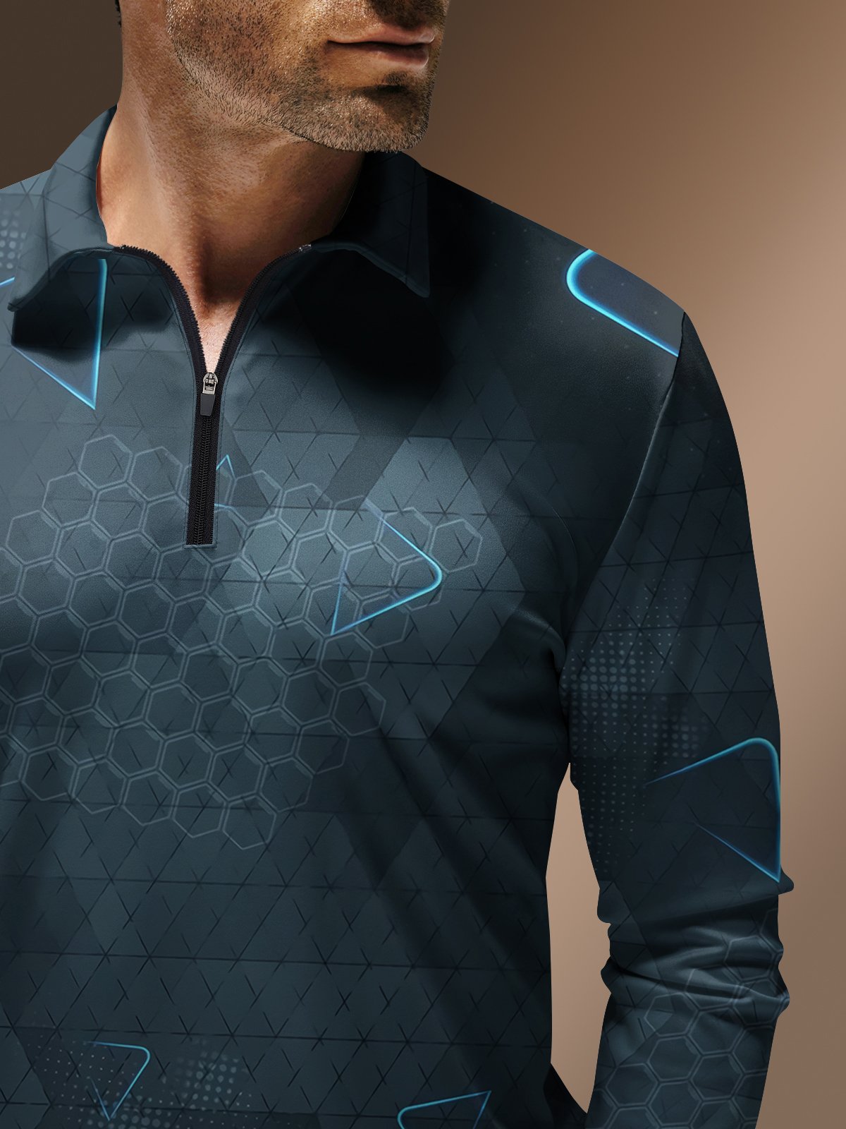 Moisture Wicking Tech Sci-Fi Armored Golf Polo