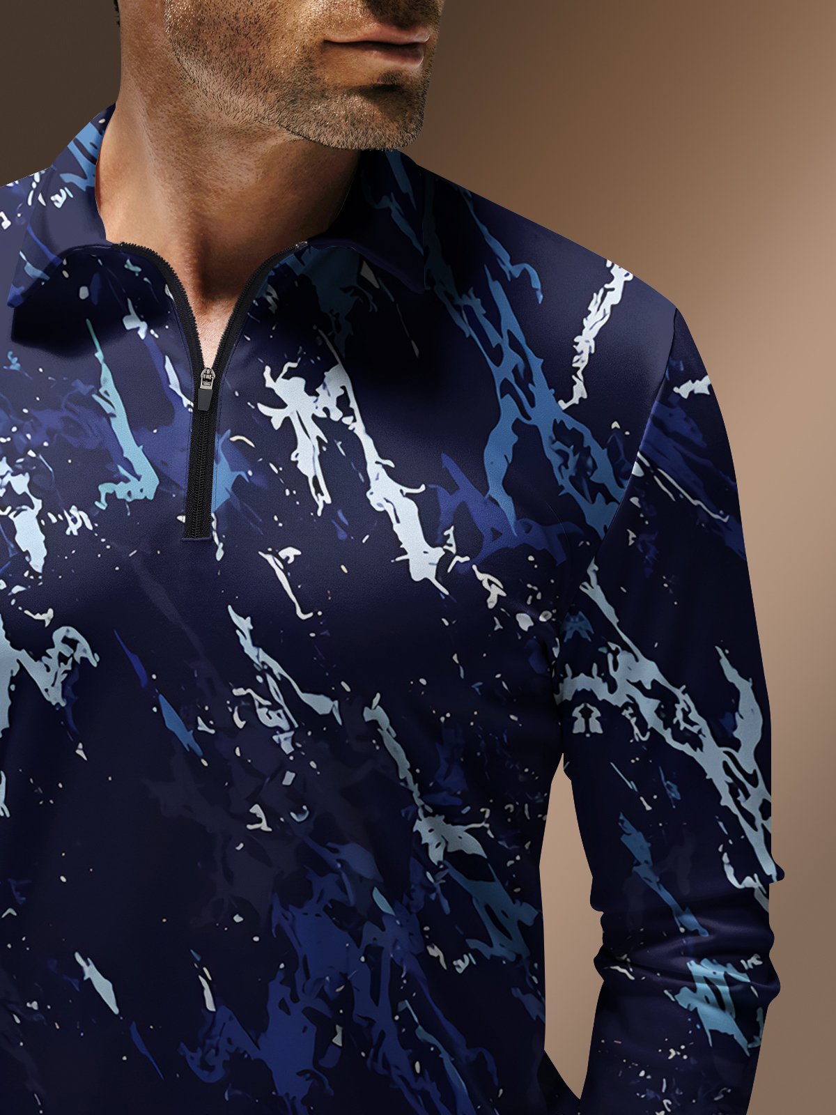 Moisture Wicking Abstract Marbled Golf Polo