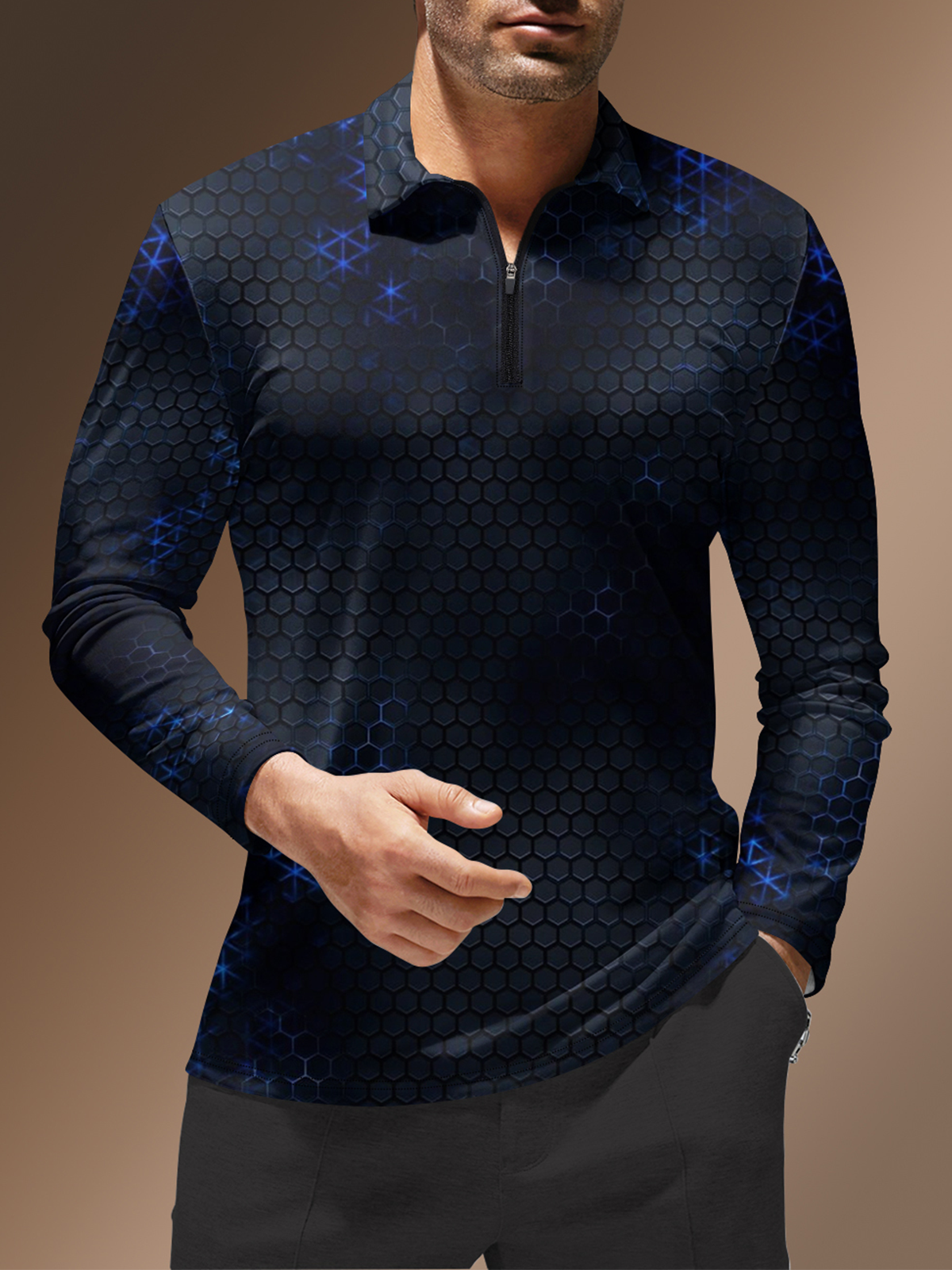 Moisture-Wicking Tech Sci-Fi Mechanic Golf Polo Shirt