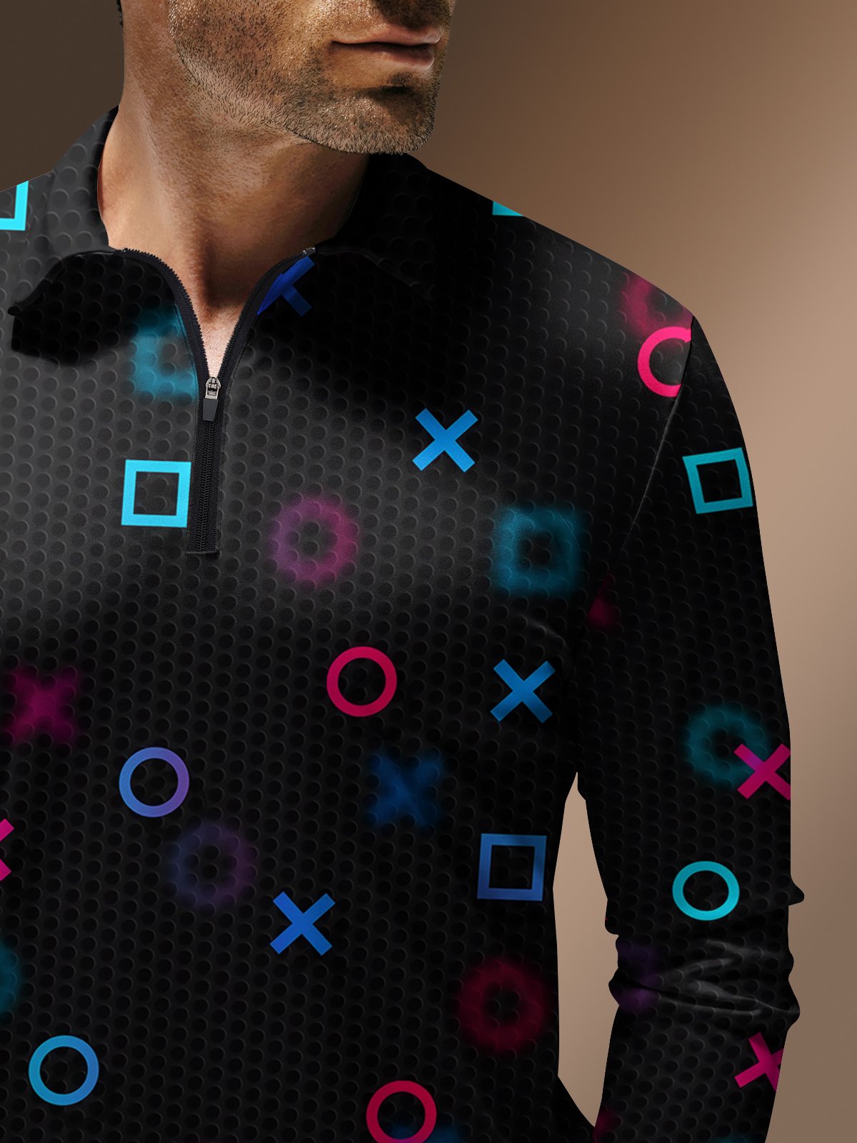 Moisture Wicking Geometric Golf Polo