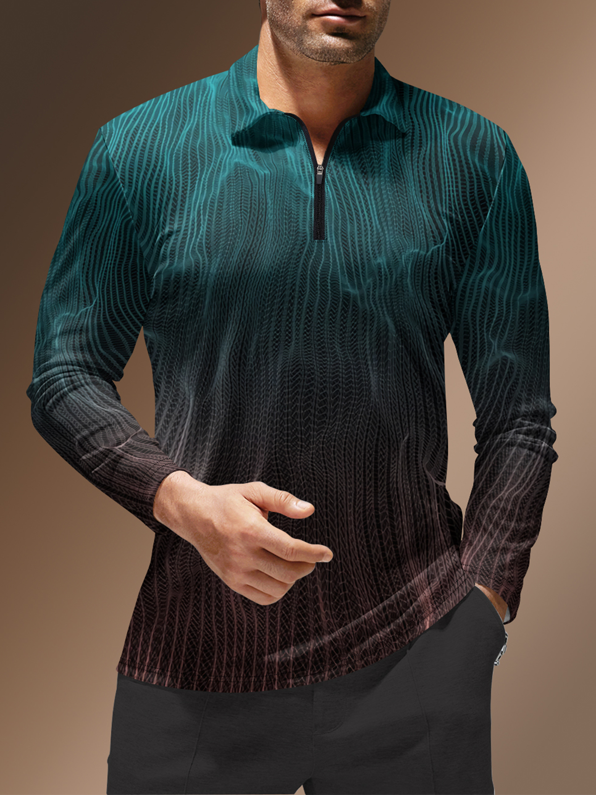 Moisture Wicking Abstract Gradient Golf Polo