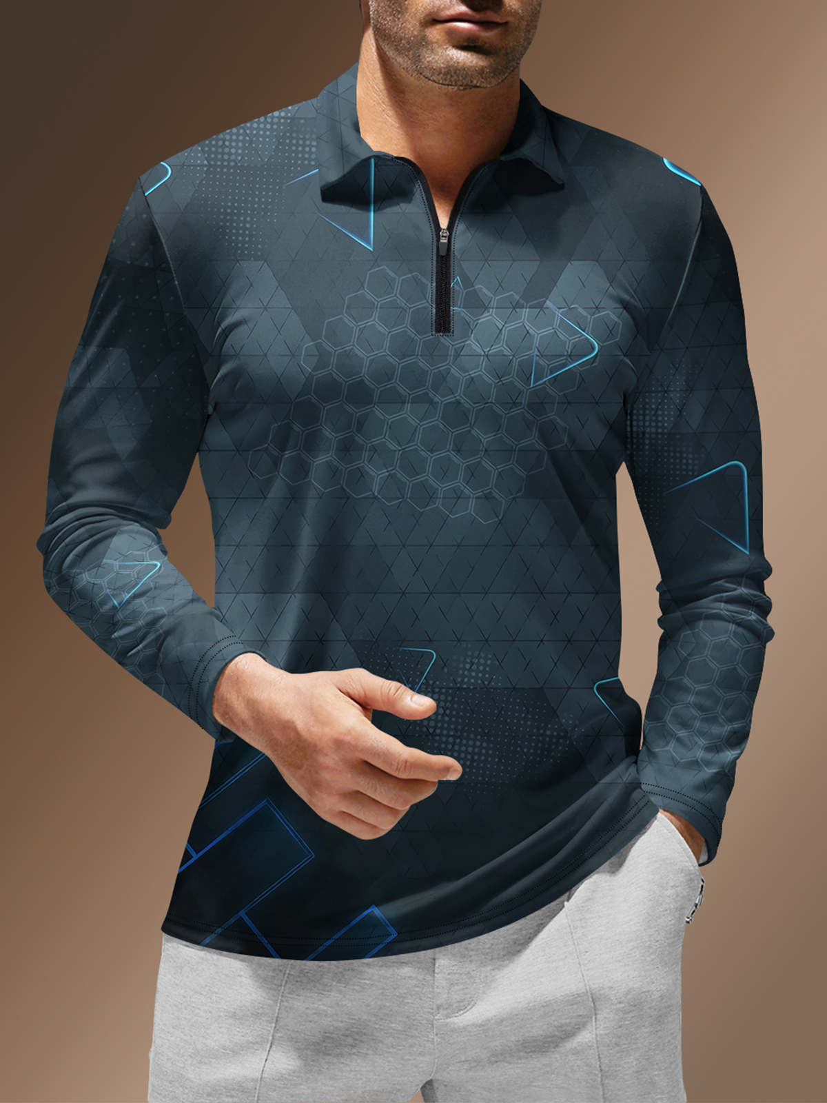 Moisture Wicking Tech Sci-Fi Armored Golf Polo