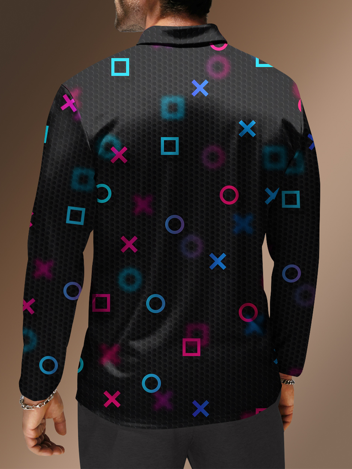 Moisture Wicking Geometric Golf Polo