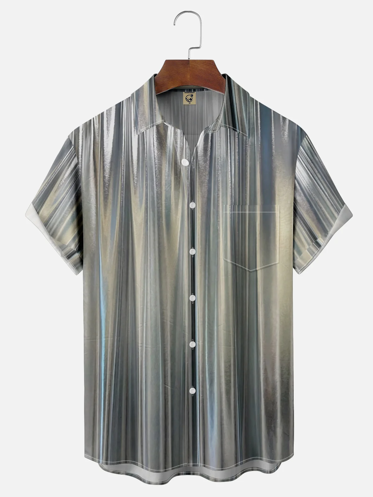 Moisture-wicking Gradient Color Chest Pocket Casual Shirt