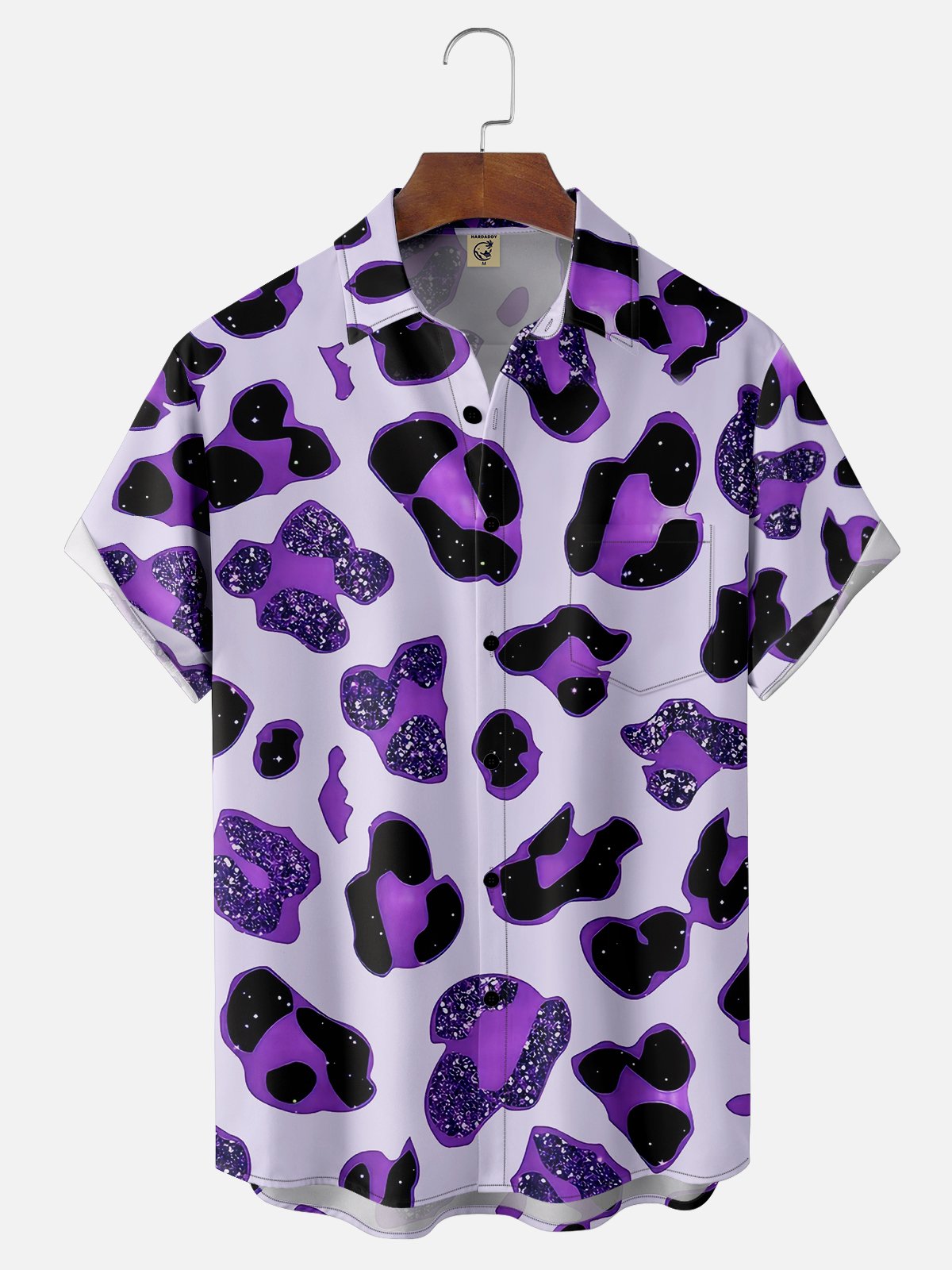 Moisture-wicking Leopard Chest Pocket Casual Shirt