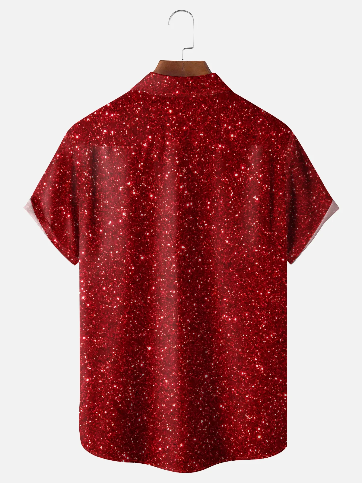 Moisture-wicking Christmas Party Bling Chest Pocket Casual Shirt