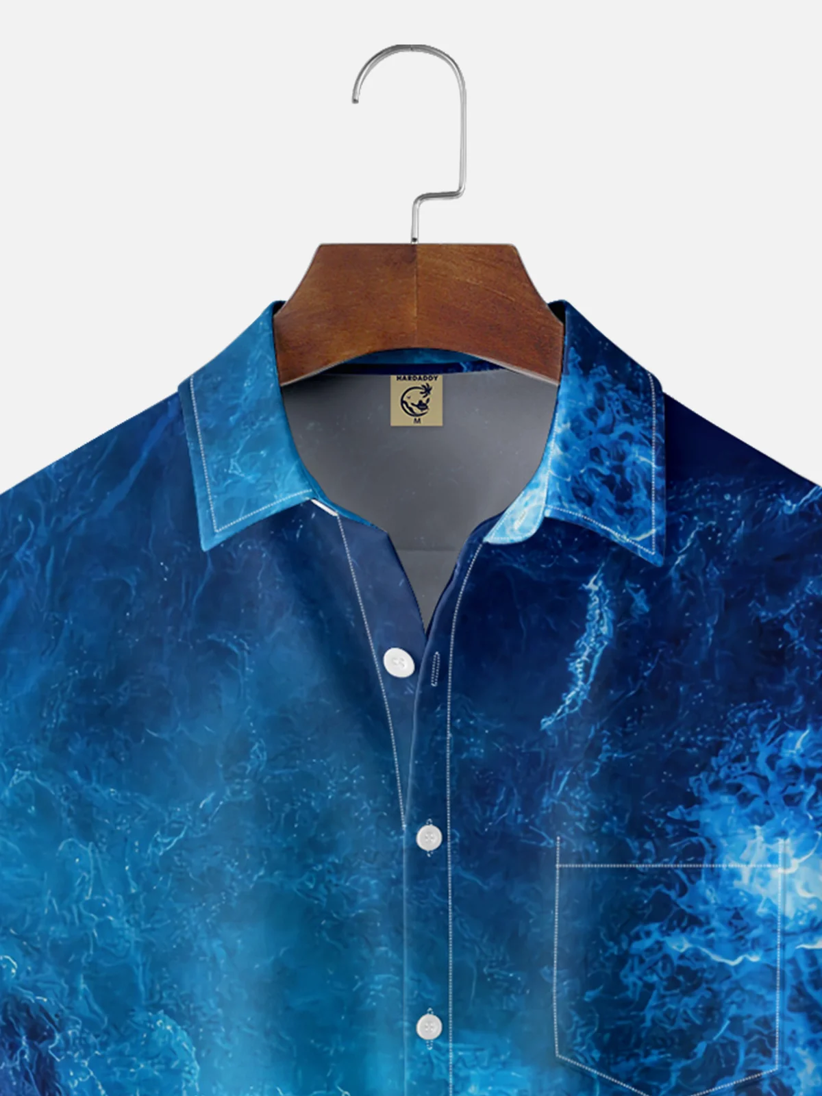 Moisture-wicking Ocean Chest Pocket Hawaiian Shirt