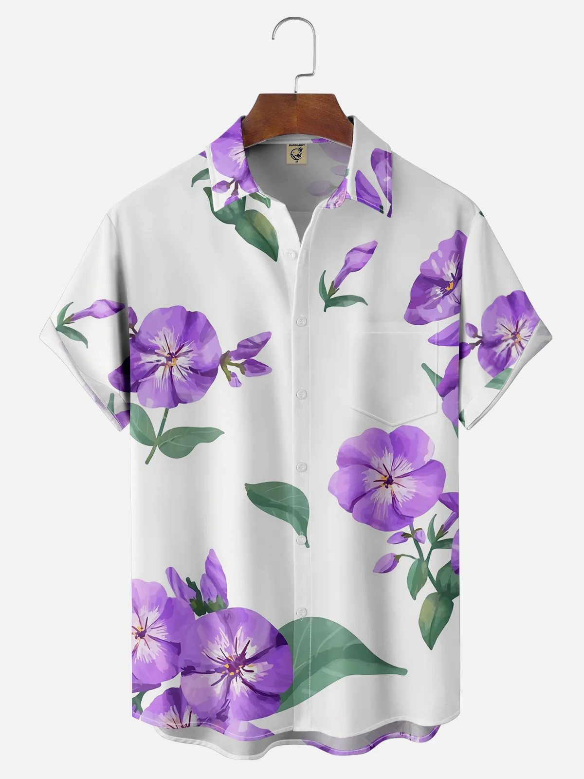 Moisture-wicking Floral Chest Pocket Hawaiian Shirt