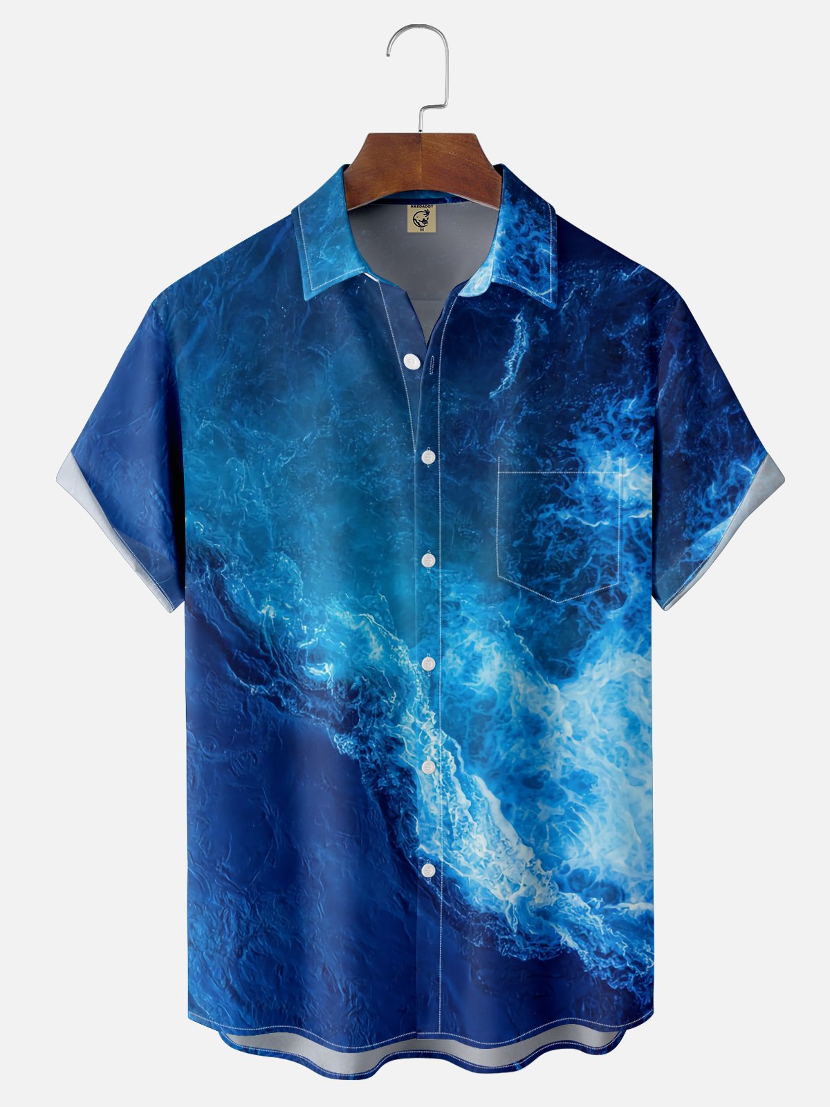 Moisture-wicking Ocean Chest Pocket Hawaiian Shirt