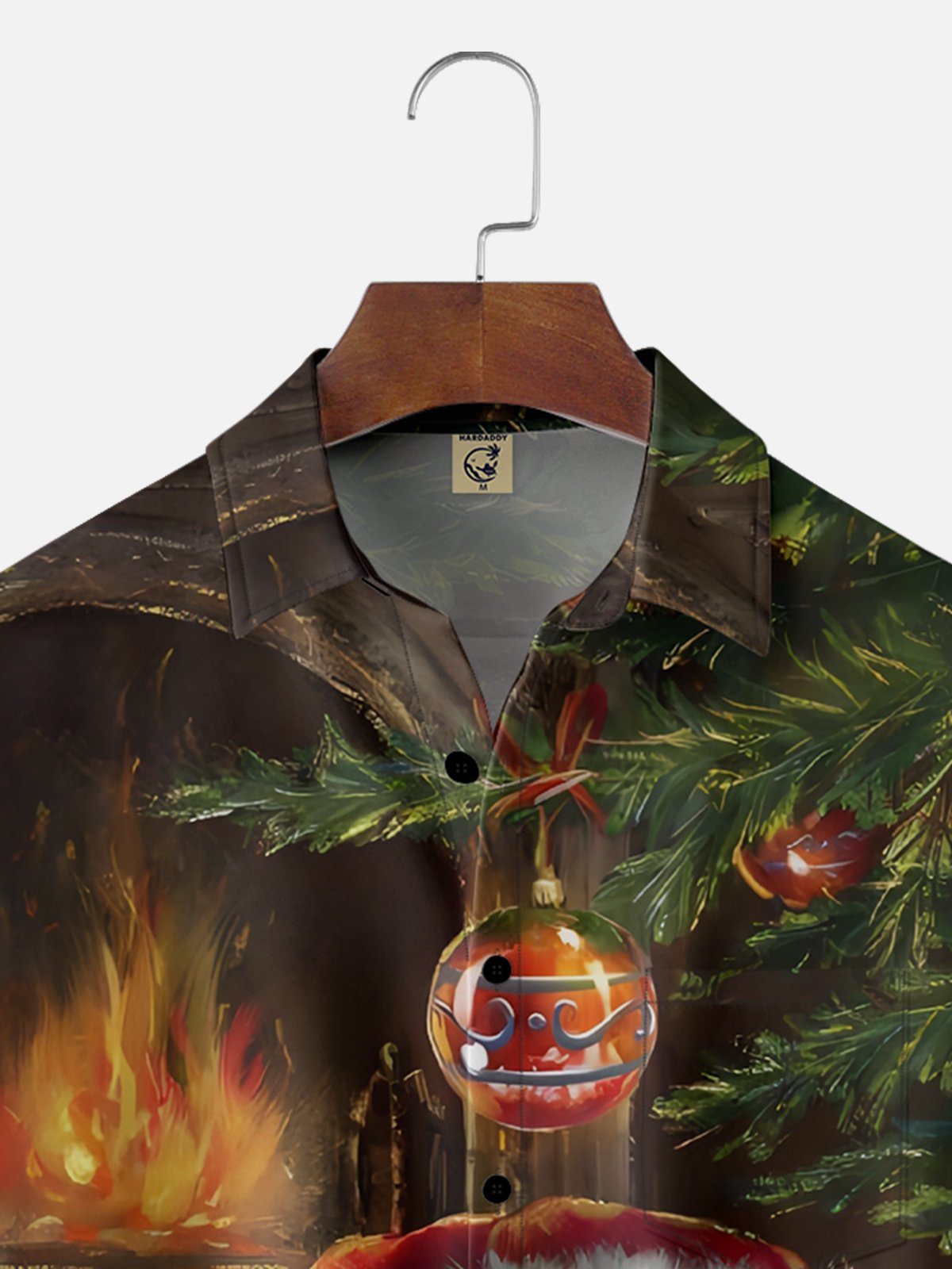 Moisture-wicking Christmas Tree Dog Chest Pocket Casual Shirt