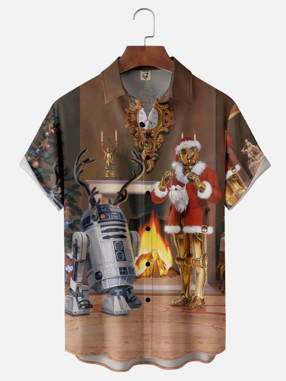 Moisture-wicking Christmas Star Wars Chest Pocket Casual Shirt