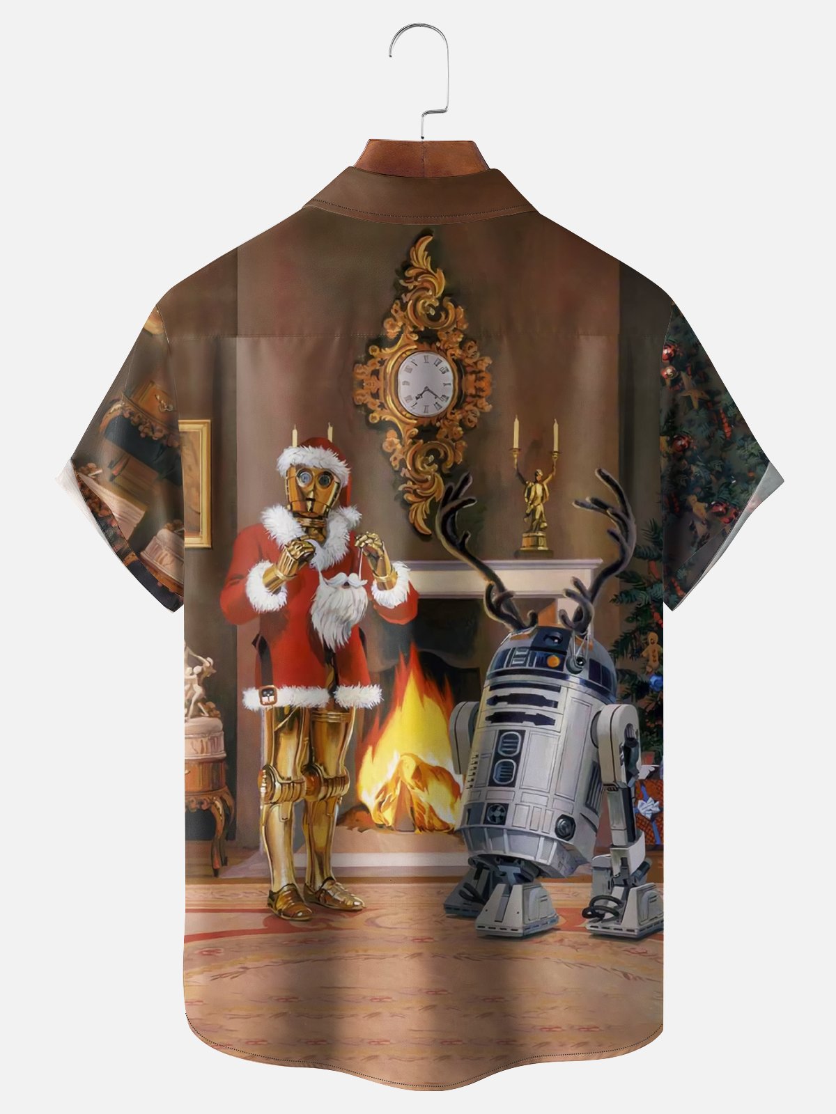 Moisture-wicking Christmas Star Wars Chest Pocket Casual Shirt