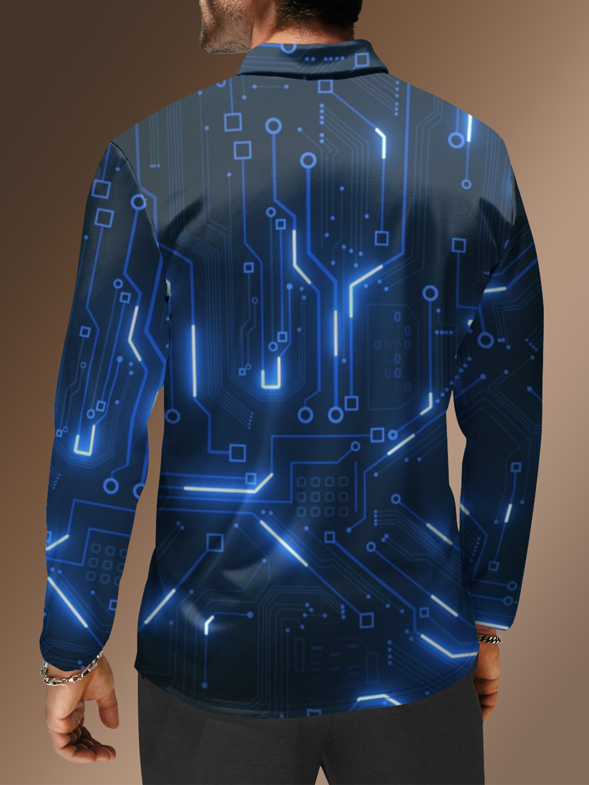 Moisture Wicking Sci-Fi Tech Line Golf Polo Shirt