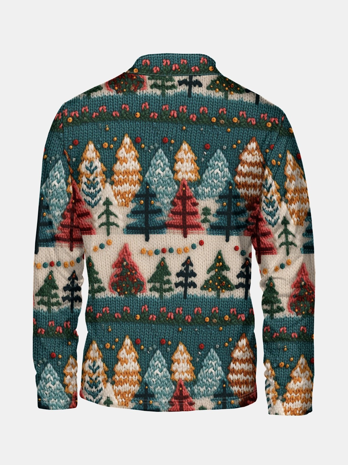 Christmas Tree Texture Half-zip Pullover Ugly Sweatshirt