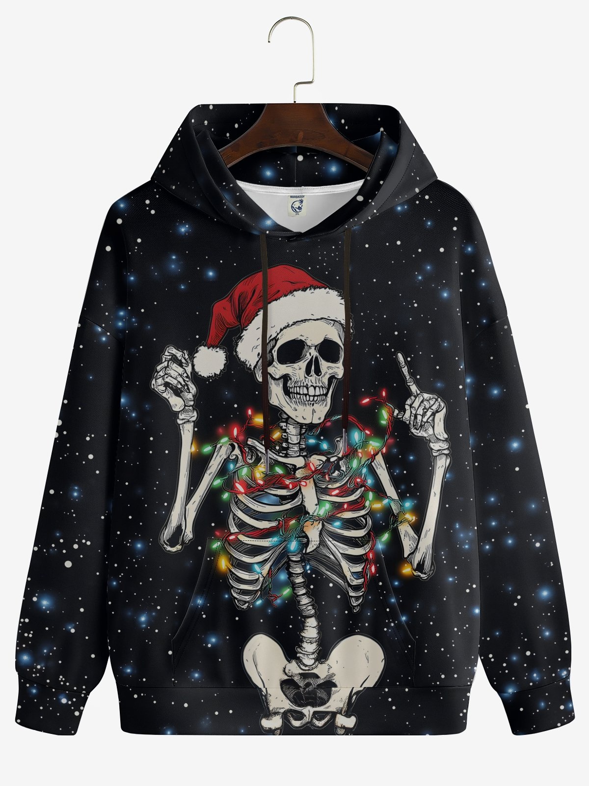 Christmas Skull Lights Hoodie Sweatshirt