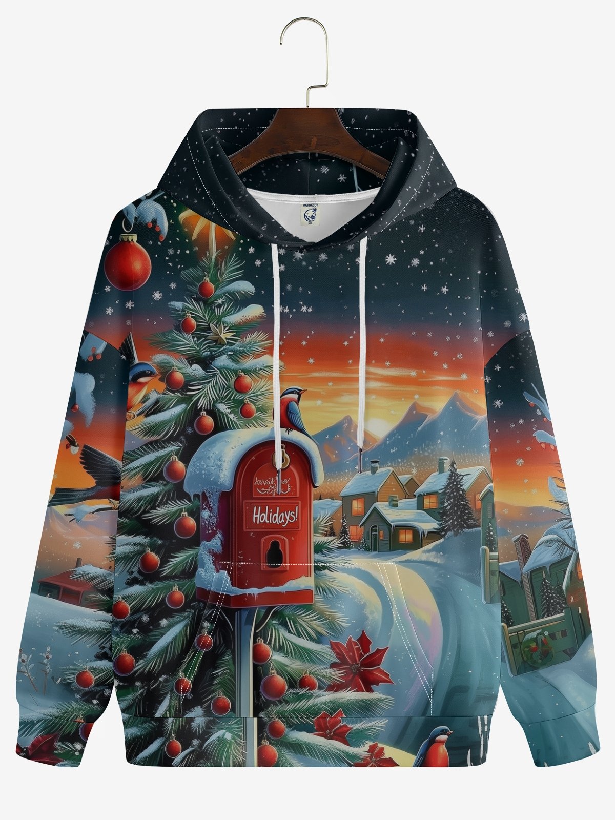 Christmas Tree Snow Scene Hoodie Sweatshirt