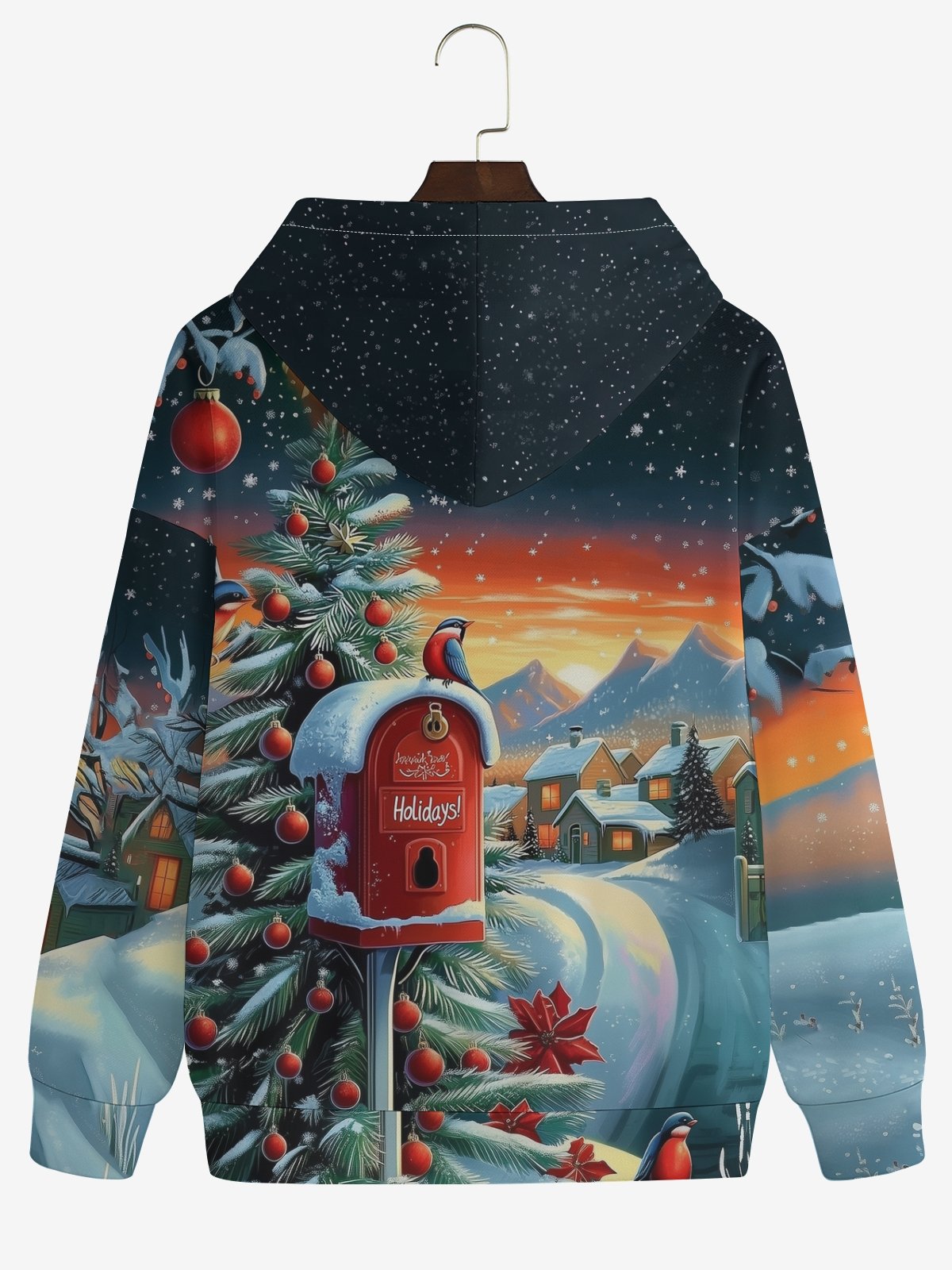 Christmas Tree Snow Scene Hoodie Sweatshirt