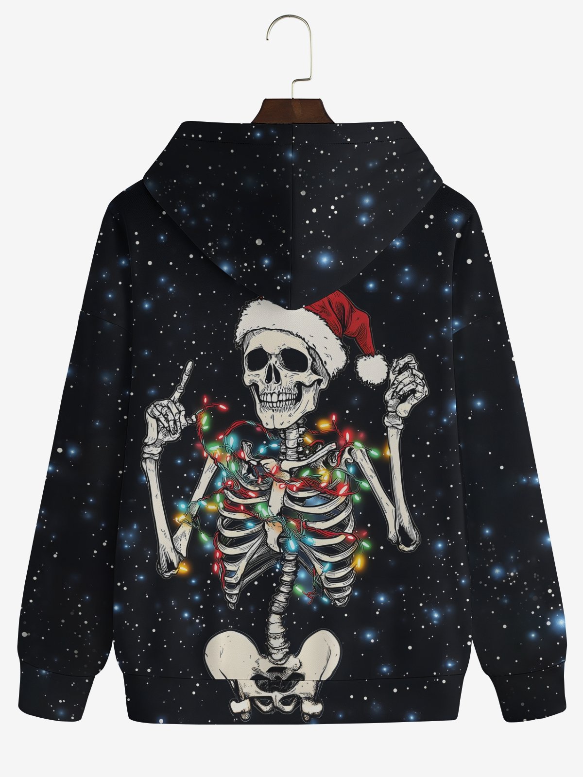 Christmas Skull Lights Hoodie Sweatshirt