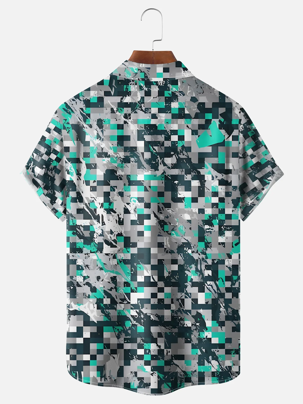Moisture-wicking Artistic Abstract Camouflage Chest Pocket Casual Shirt