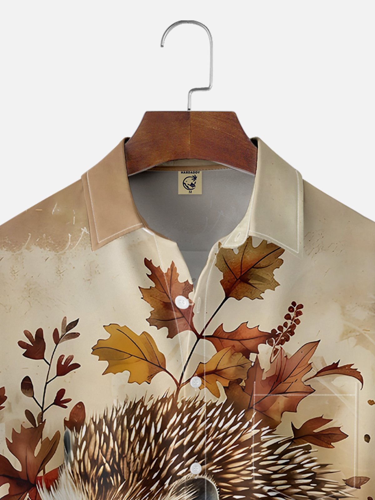 Moisture-wicking Thanksgiving Hedgehog Pumpkin Chest Pocket Hawaiian Shirt