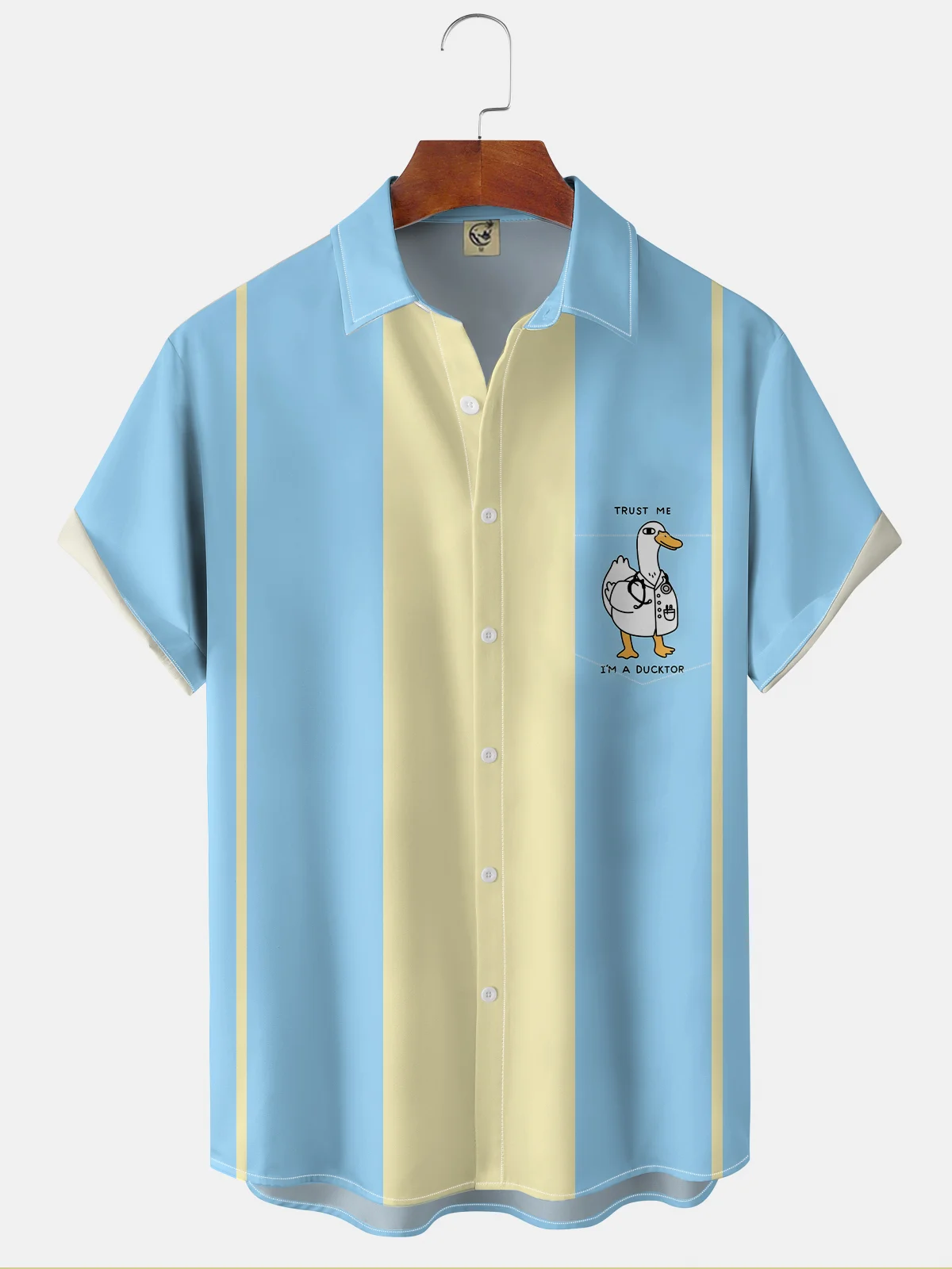 Moisture-wicking I'M A DUCKTOR Chest Pocket Bowling Shirt