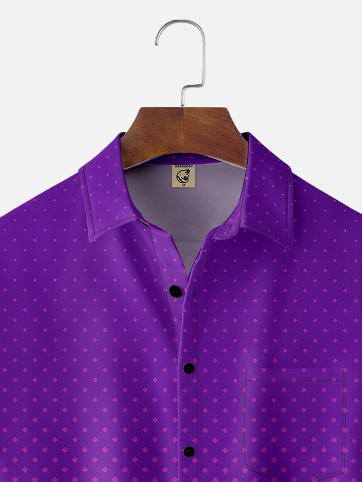 Moisture-wicking Purple Gradient Chest Pocket Hawaiian Shirt