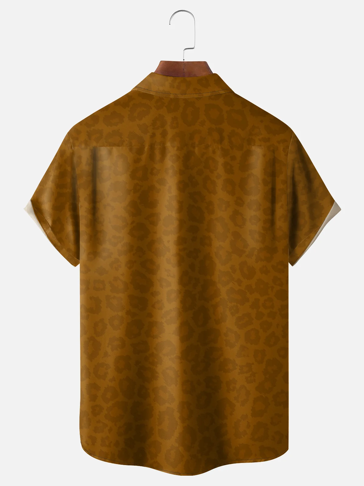 Moisture-wicking Thanksgiving Leopard Turkey Chest Pocket Bowling Shirt